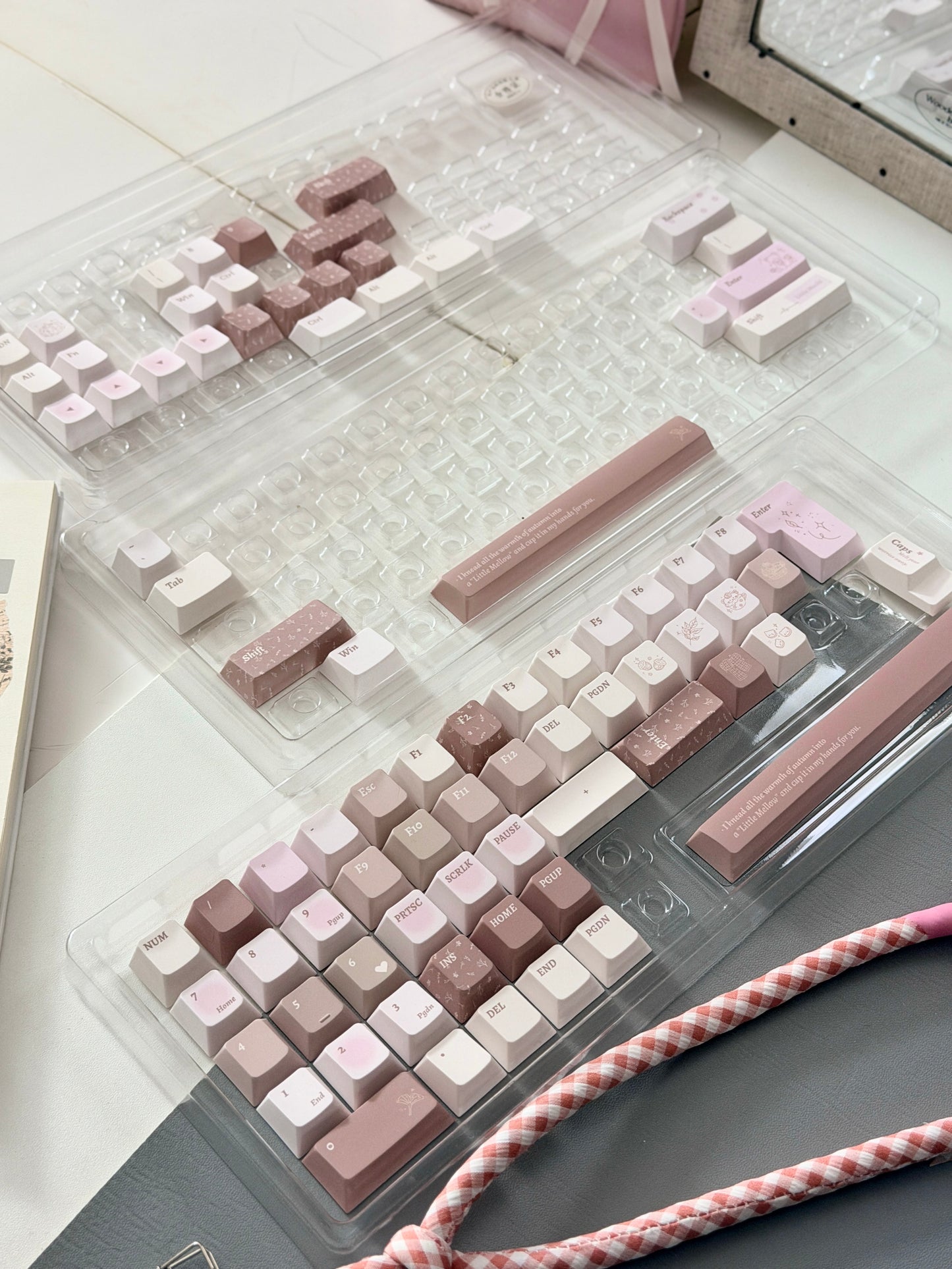 ONLY 1 Instock Prebuilt Aluminum Custom Mechanical Keyboard RT50 Dusty Rose Pink Set