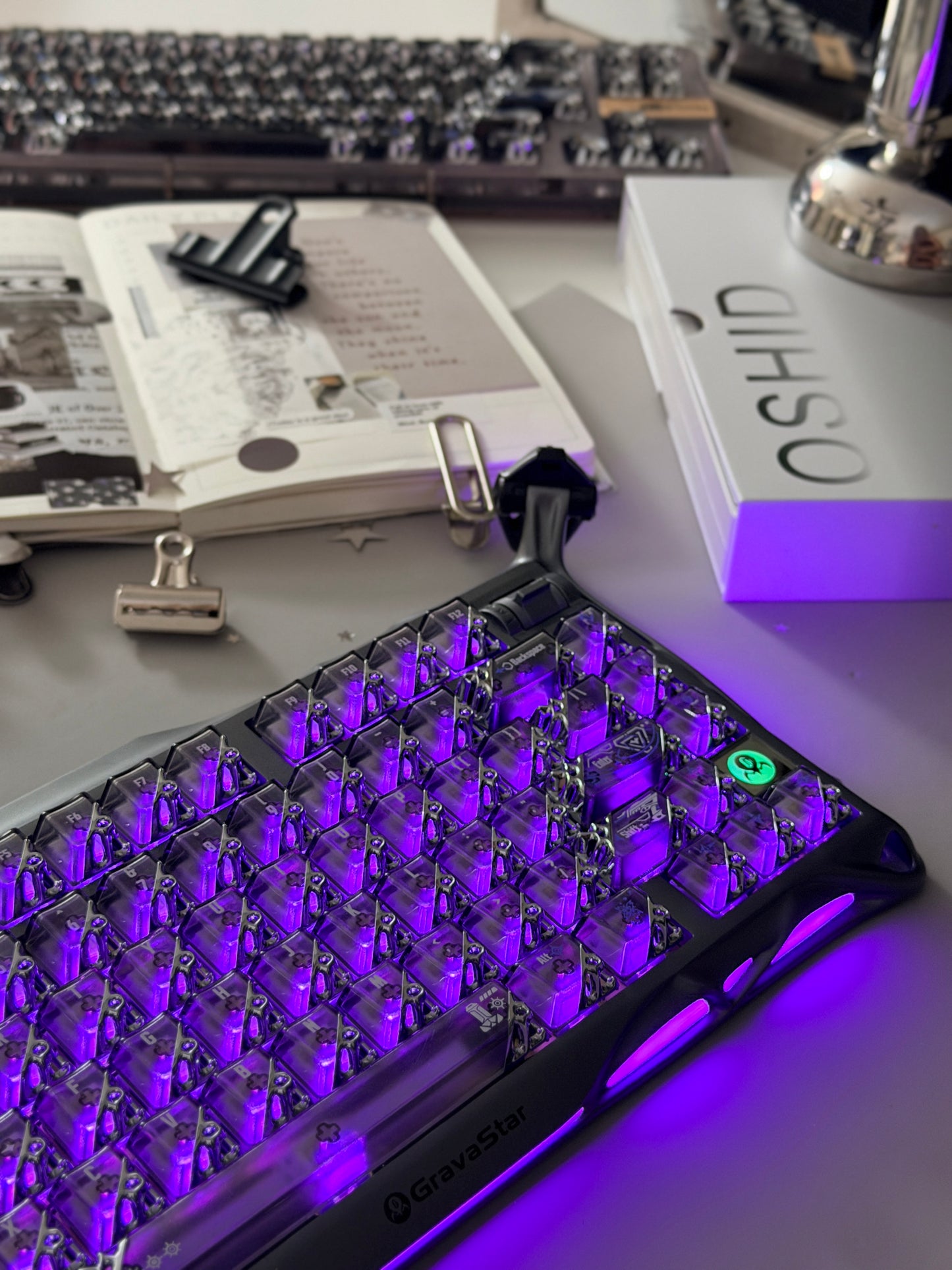 Unboxing Clearance ONLY 1 GravaStar Mercury K1 Pro - Interstellar Silver Mechanical Keyboard  & QUANTUM HONEYCOMB KEYCAPS