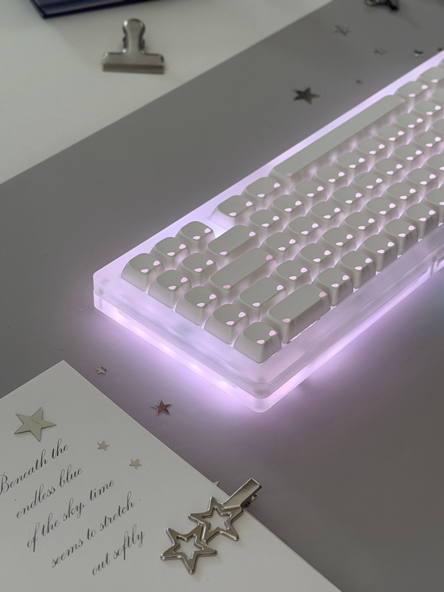 ONLY 1 Instock Prebuilt Matt acrylic Custom Mechanical Keyboard SET with RGB Backlit