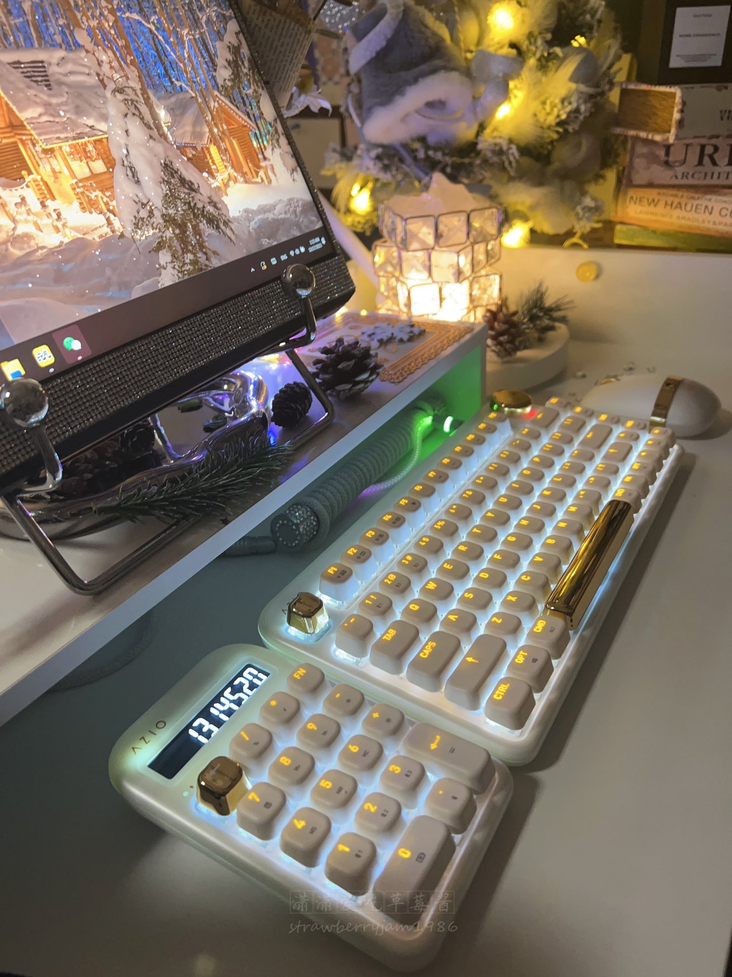 Unboxing For SALEs Azio IZO Wireless BT5/USB PC & Mac Mechanical Keyboard White Blossom & Numpad/Calculator Set