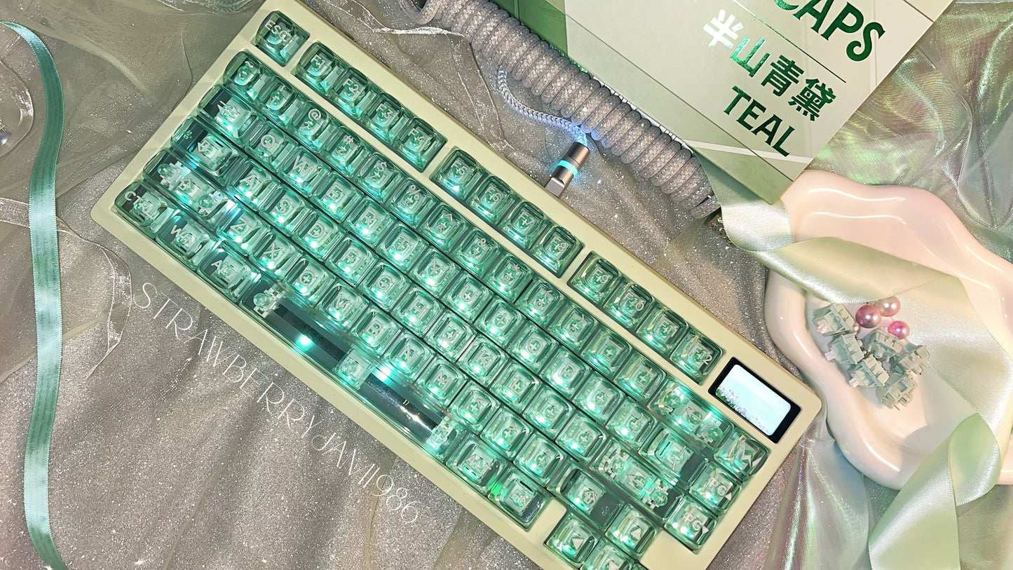 [only 1 Instock] Prebuilt ZOOM75 Green Aluminum Customized Mechanical Keyboard