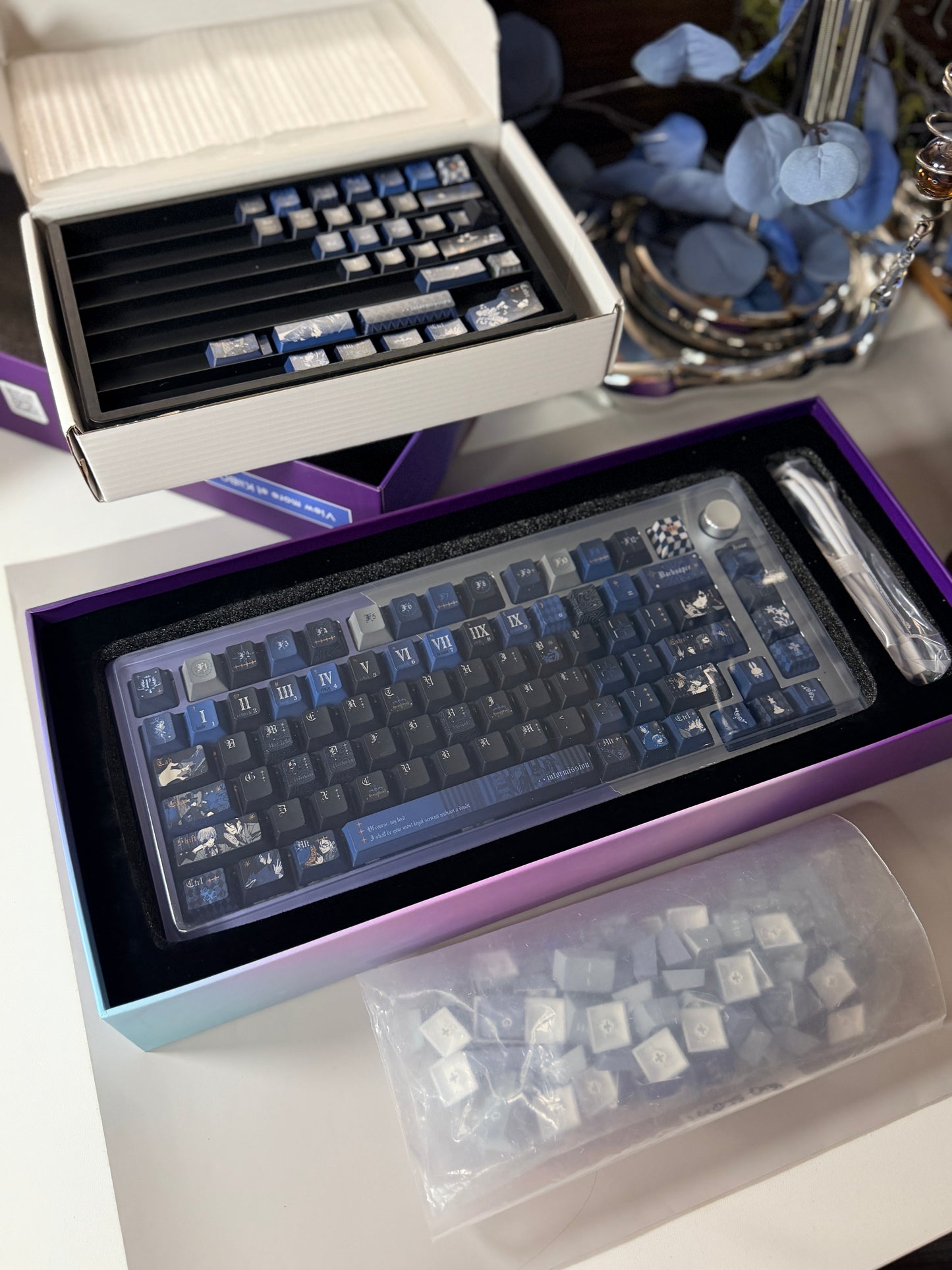 Unboxing For SALEs KiiBOOM LOOP75
Hotswappable Aluminum Gasket Mechanical Keyboard Silver Blue（not including the Wristrest）