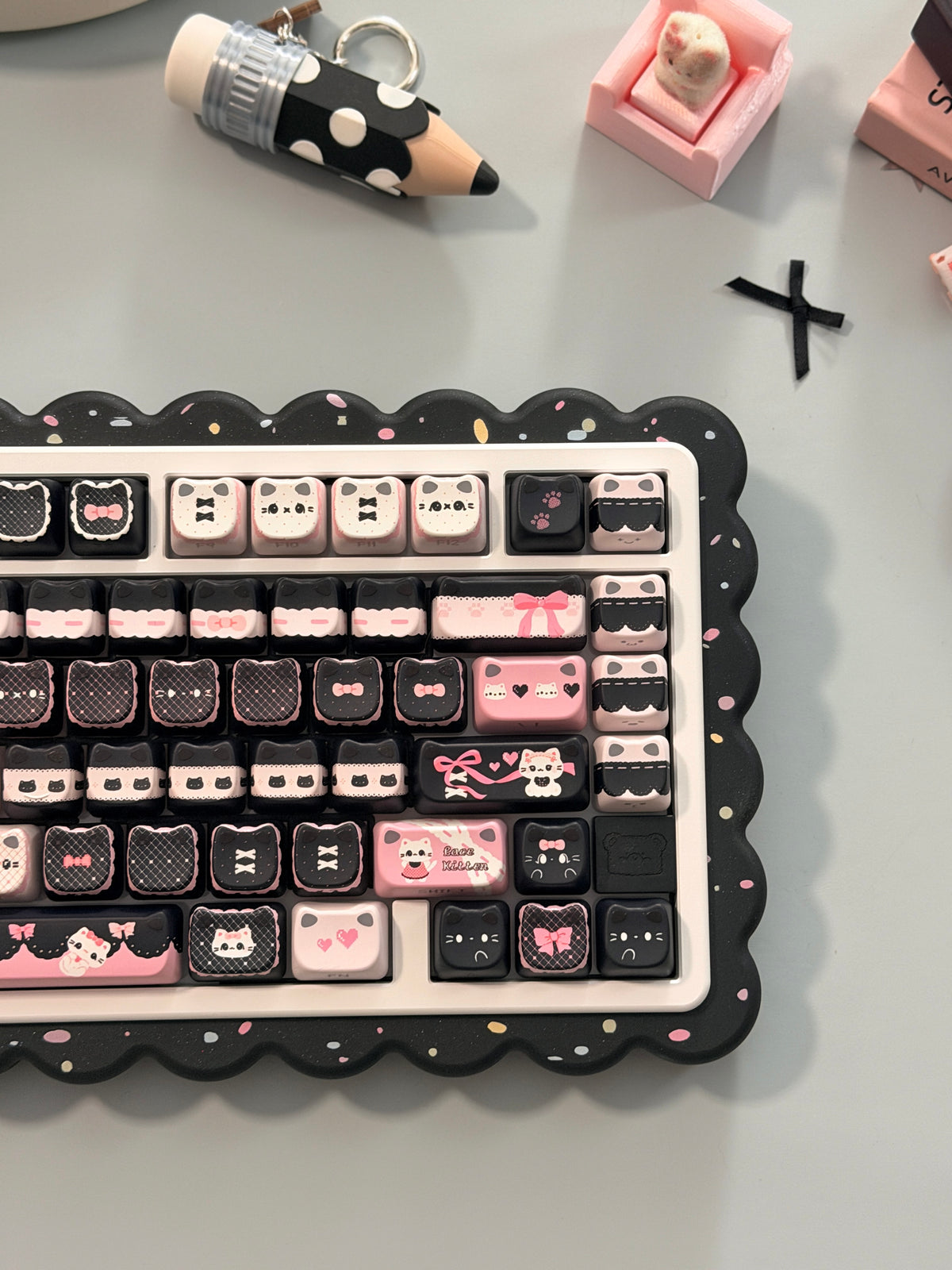 ONLY 1 Instock Prebuilt Aluminum Custom Mechanical Keyboard Cookies75 White Black Sugar Set