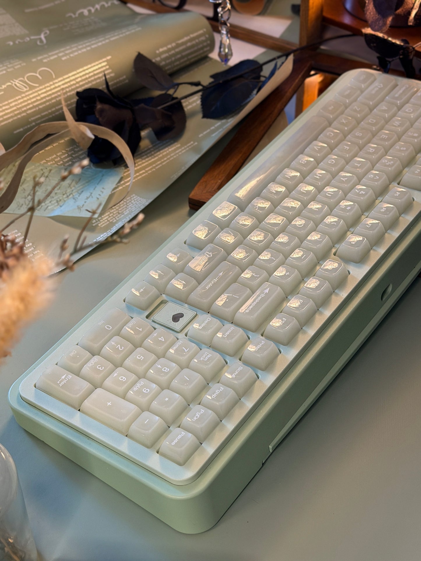 ONLY 1 Instock Prebuilt Aluminum Customized Mechanical Keyboard Rich98 Green Set