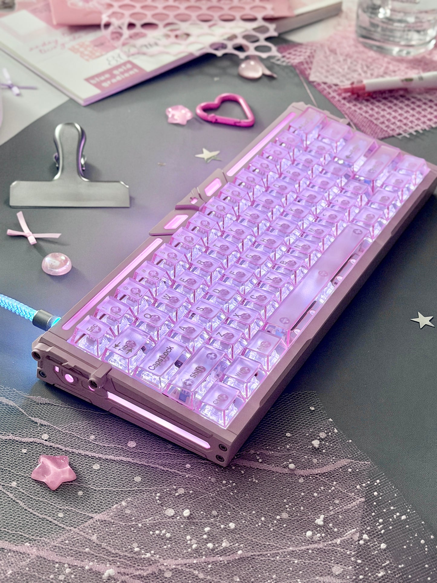 Unboxing Clearance ONLY 1 Instock BGX60 Pink Aluminum Magnetic Switch Gaming Keyboard