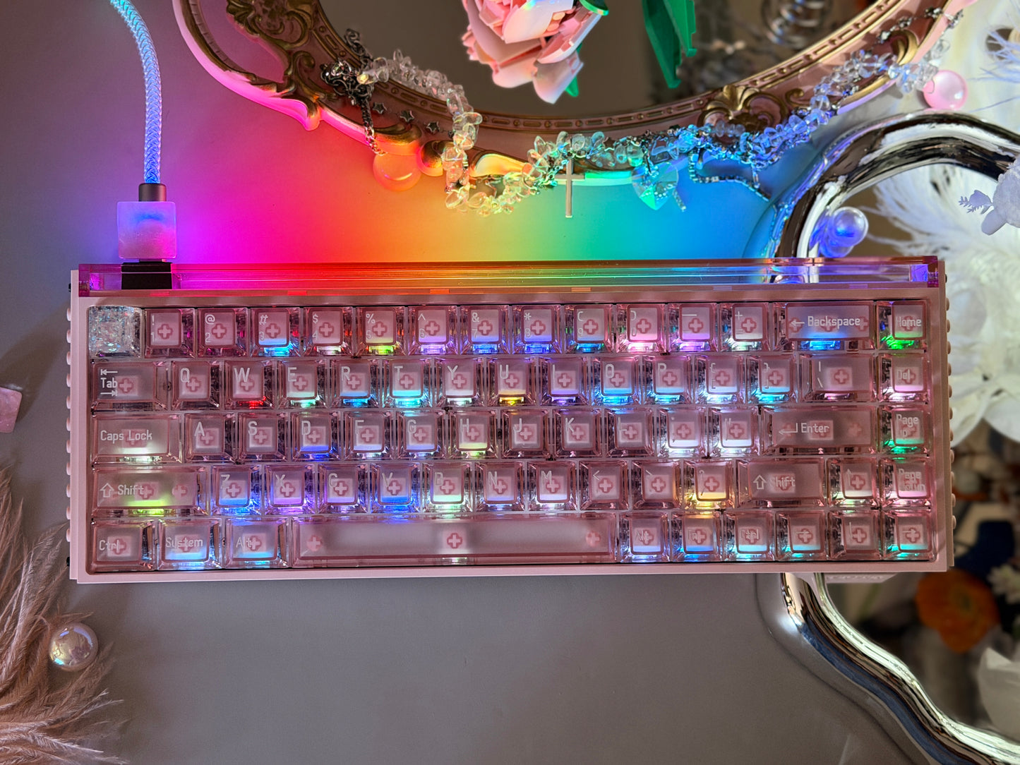 Unboxing Clearance MELGEEK MADE68 ULTRA MAGNETIC SWITCH+ PINK GAMING KEYBOARD