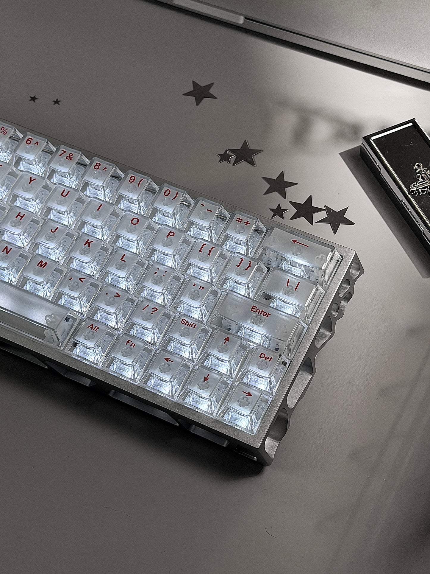 Unboxing Clearance ONLY 1 InstockI ROK Hollow Aluminum Silver MG63 Magnetic Gaming Mechanical Keyboard