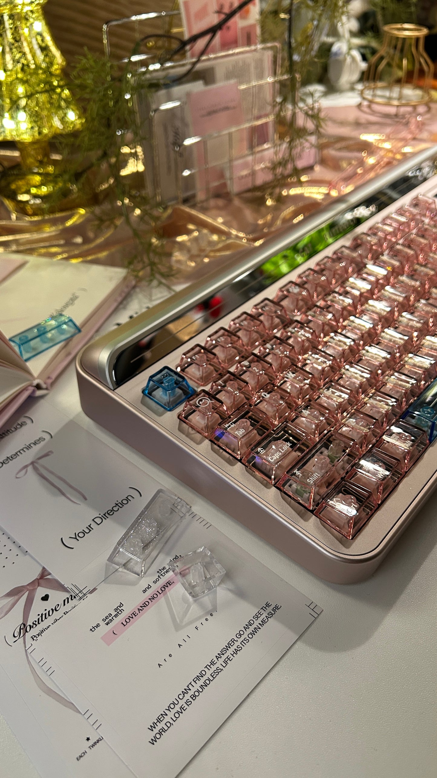 PREORDER Prebuilt Targa98 silver pink Aluminum Customized Mechanical Keyboard