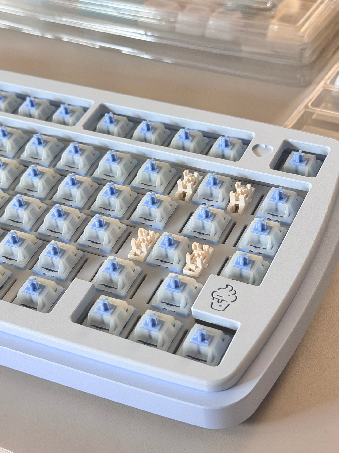 ONLY 1 Instock Prebuilt Aluminum Custom Mechanical Keyboard Yummy75 Blue Set