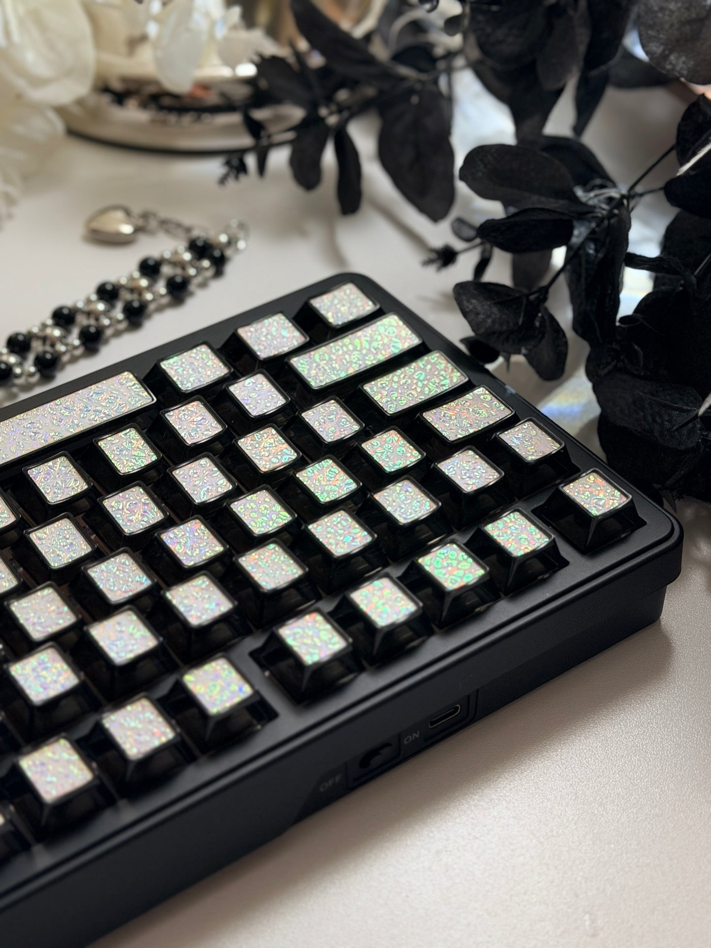 Unboxing Clearance ONLY 1 Instock Prebuilt Aluminum Custom Mechanical Keyboard Feker K75(Vter K75)Black Set ➕ Coated Lacquer White-Mixed Keycaps