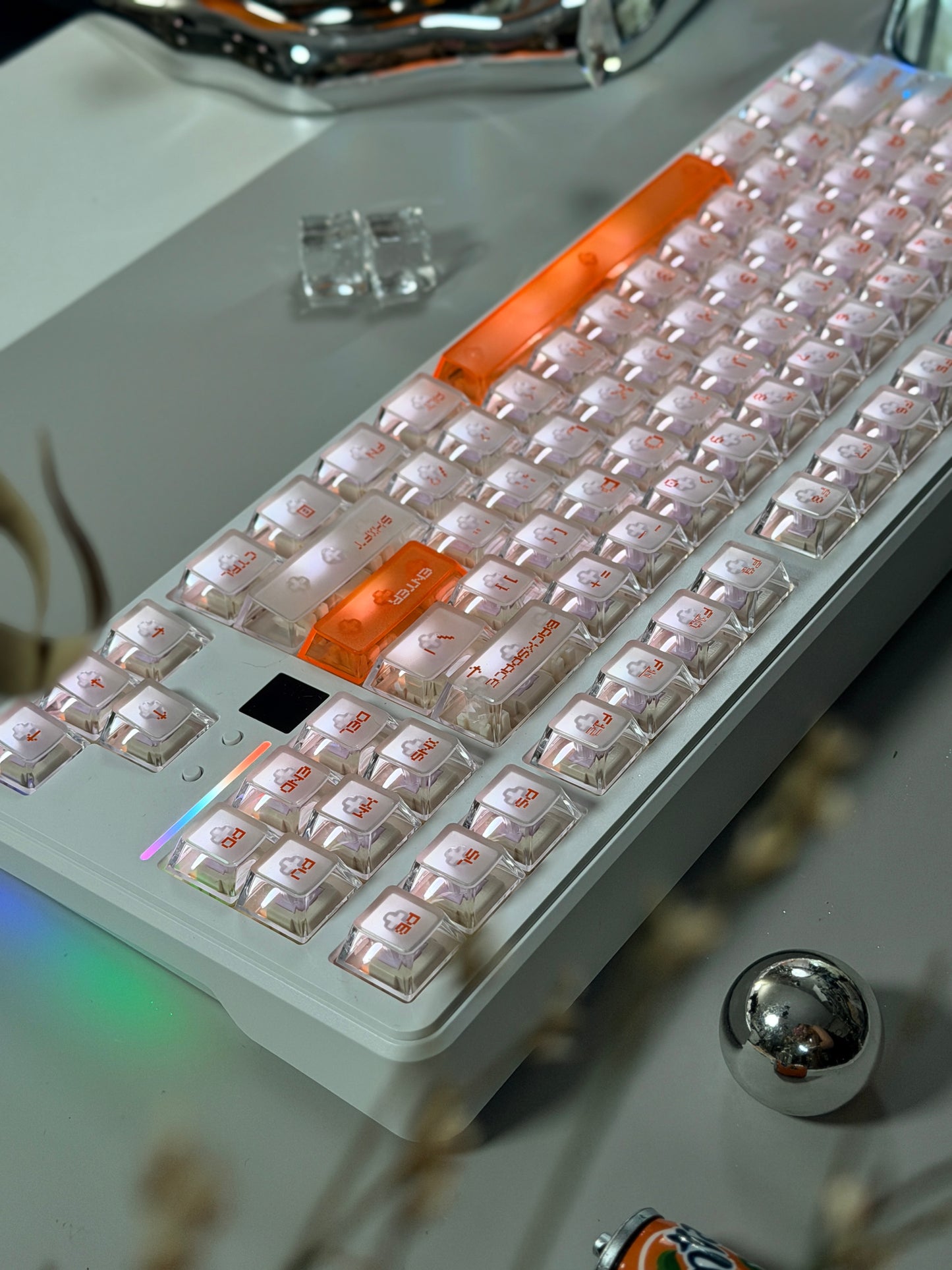 Unboxing Clearance ONLY 1 Instock Attack Shark X87 Ultra Wireless Mechanical RGB Backlit Iced Orange Keyboard