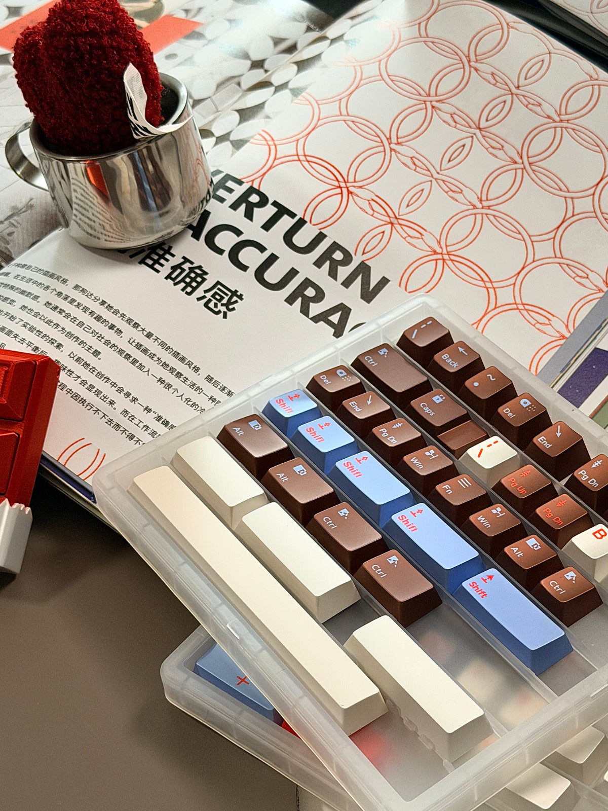 ONLY 1 Instock Prebuilt Aluminum Customized Mechanical Keyboard Cocomi80 Anordized Brown Champagne Set  | Wireless | Backlit