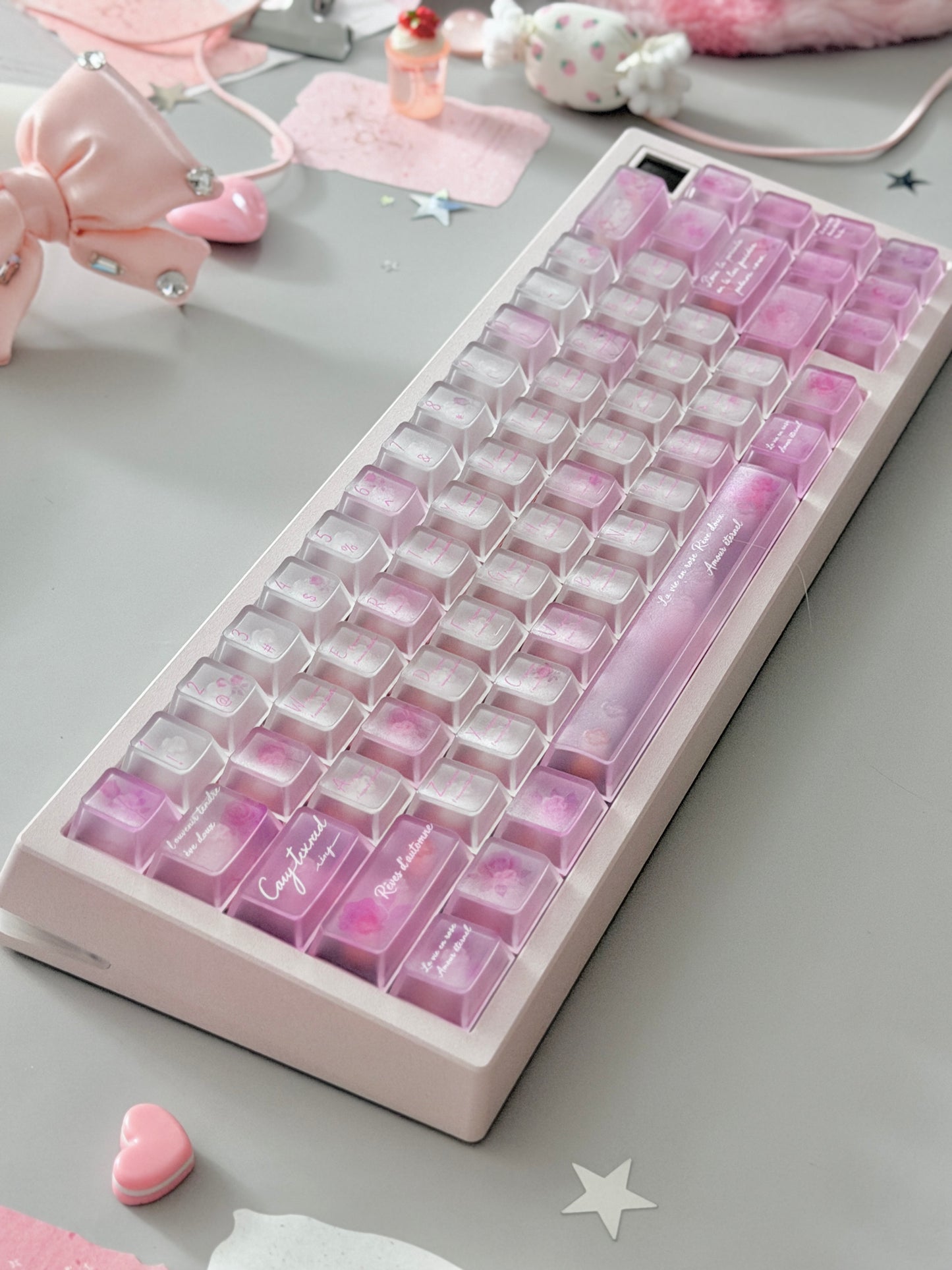 ONLY 1 Instock Prebuilt Aluminum Custom Mechanical Keyboard Meletrix ZOOM65V3 Pink Set