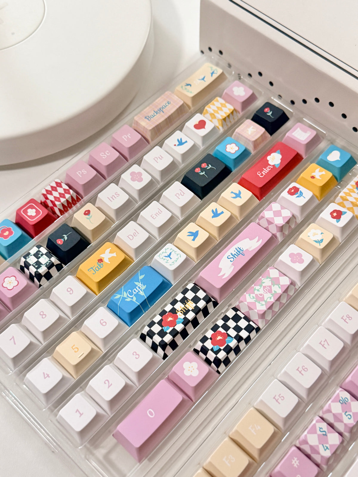 #0316 One Star Sweet Cake Party Keycaps – Pastel Pink Dessert Theme Cute Kawaii Mechanical Keyboard Keycap Set