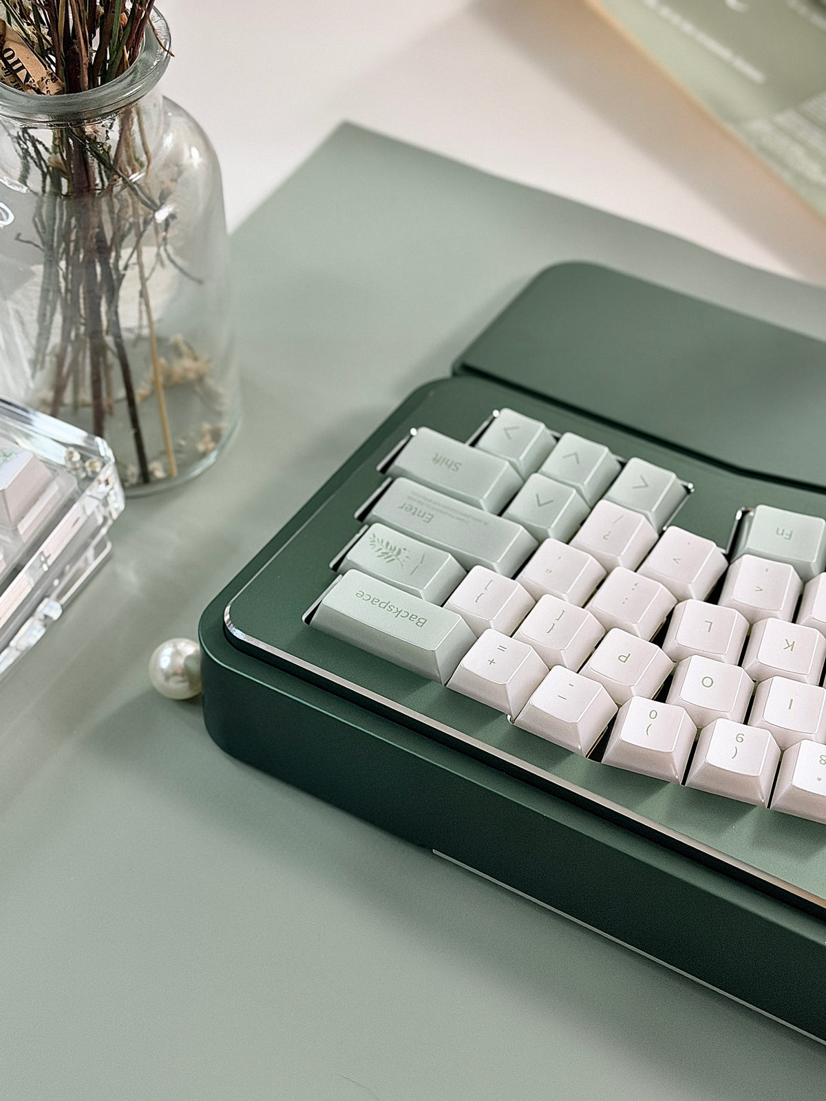ONLY 1 Instock Prebuilt Aluminum Custom Mechanical Keyboard Vlice Anordized Green Set（free Keycaps & switches, not including number pad）