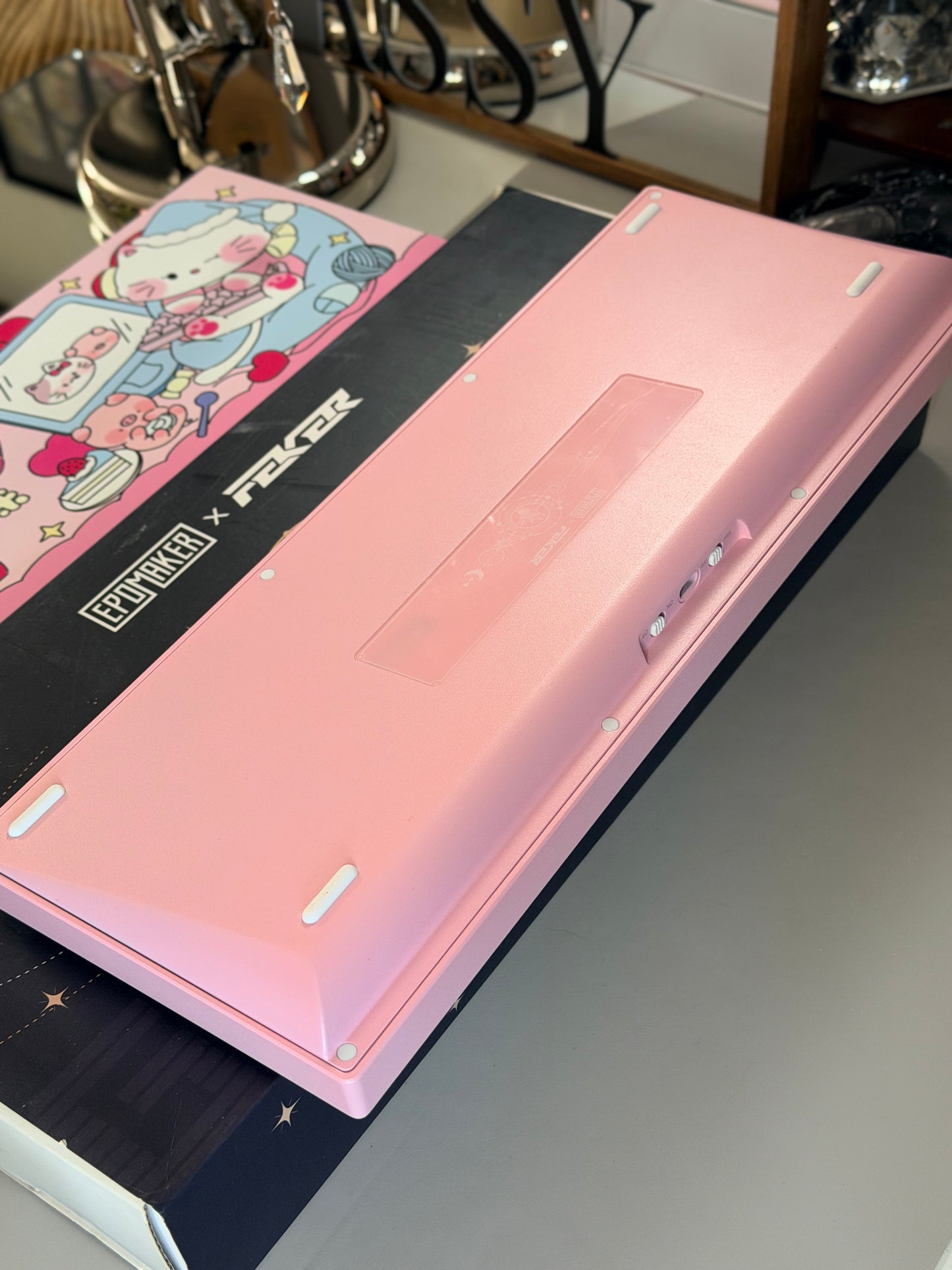 Unboxing Clearance ONLY 1 Instock Prebuilt Galaxy80 Pink Aluminum Customized Mechanical Keyboard + Kitty keycap Set