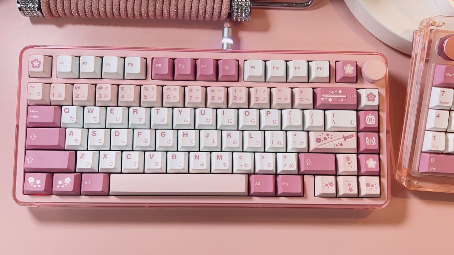 strawberryjam1986 diamond pink coiled mechanical keyboard cable set