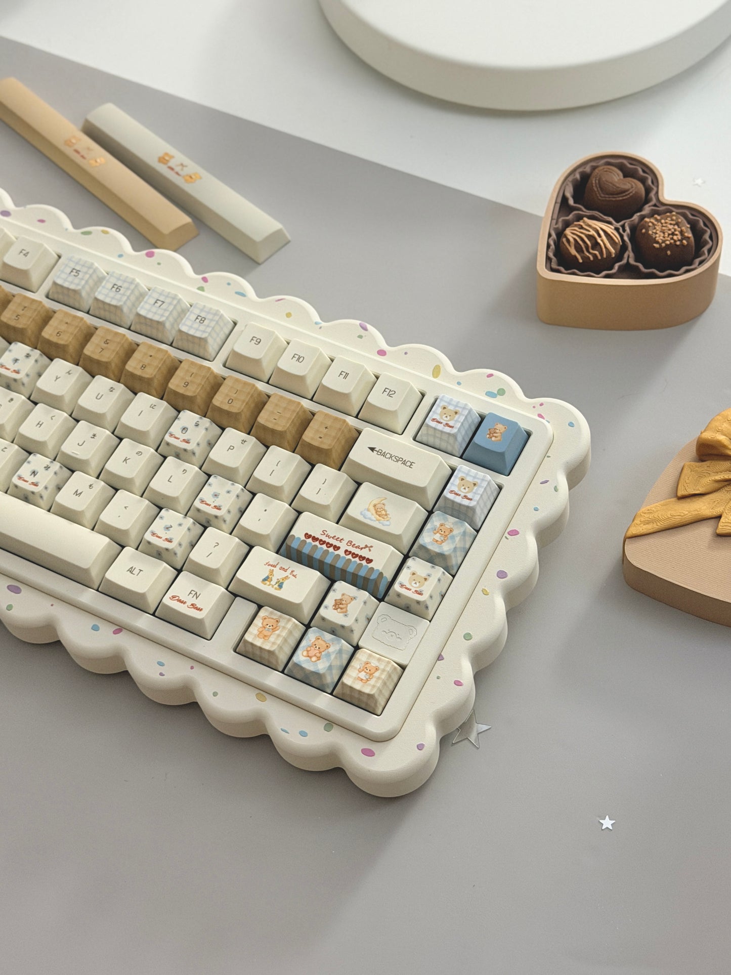 ONLY 1 Instock Prebuilt Aluminum Customized Mechanical Keyboard Cookies75 Cream Sugar Set