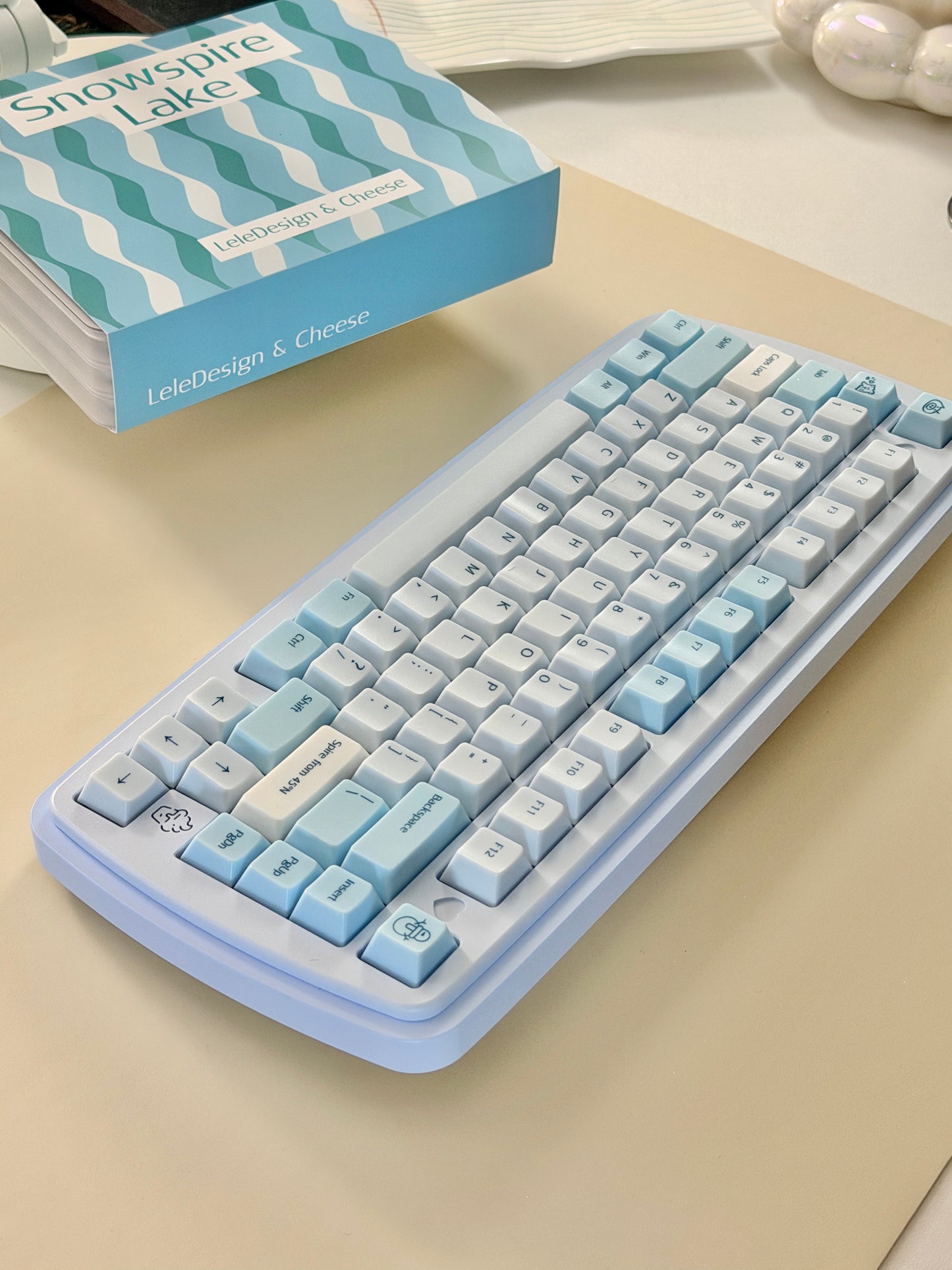 ONLY 1 Instock Prebuilt Aluminum Custom Mechanical Keyboard Yummy75 Blue Set