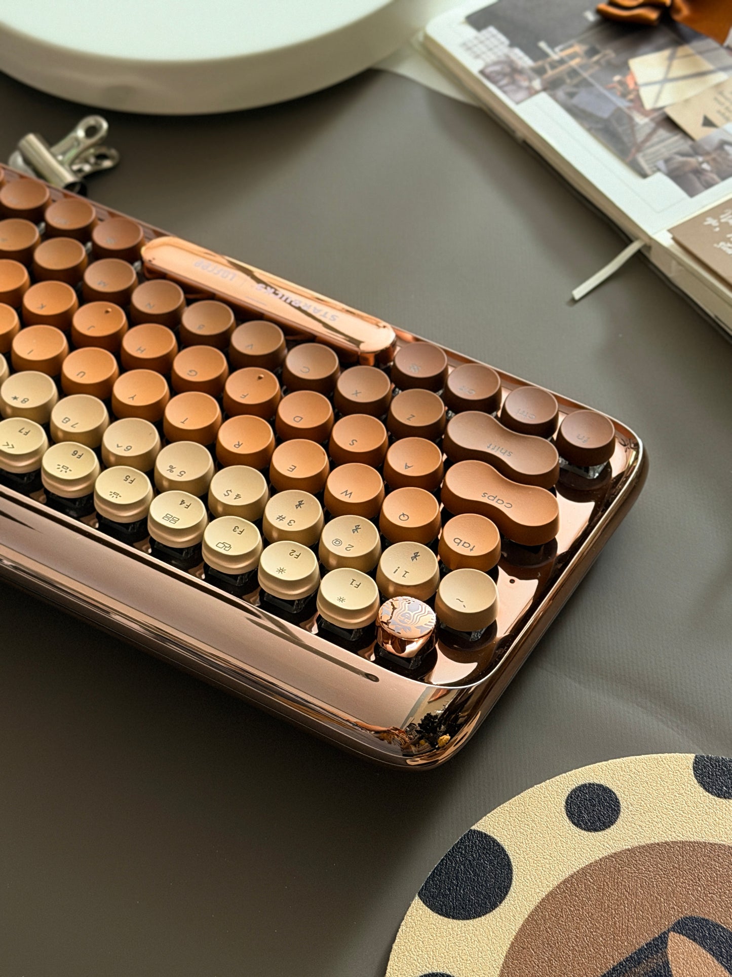 Lofree DOT Coffee Theme Mechanical Keyboard Set For Windows/Mac Tablet Office Bluetooth