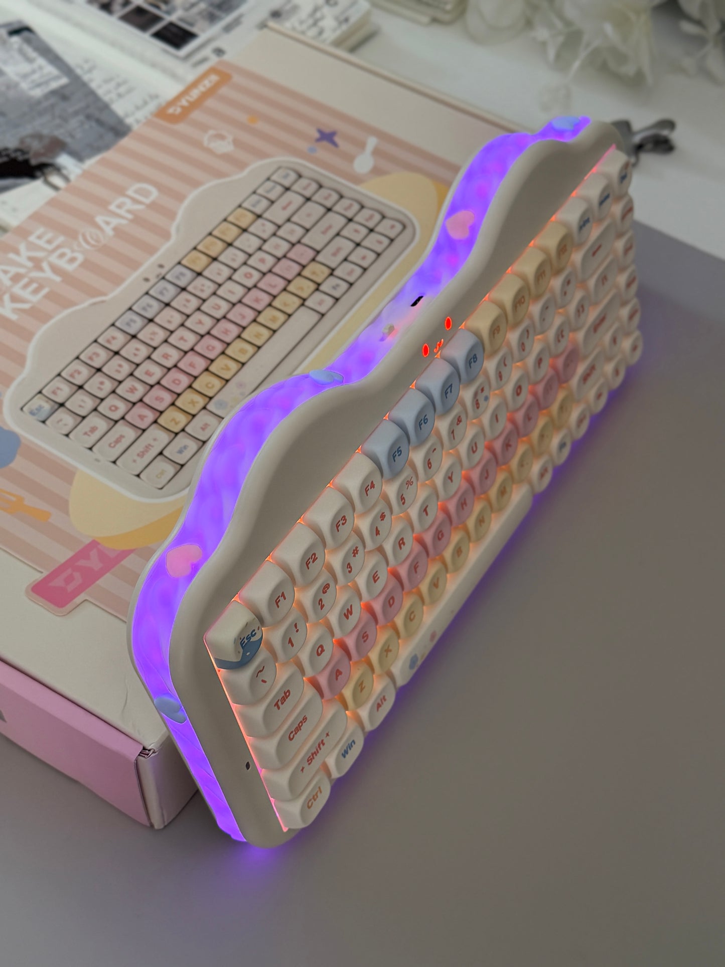 Unboxing Clearance ONLY 1 Instock YUNZII C75 Cake Meow Wireless Mechanical Keyboard ➕ XVX Lumicat MAO Keycap Set