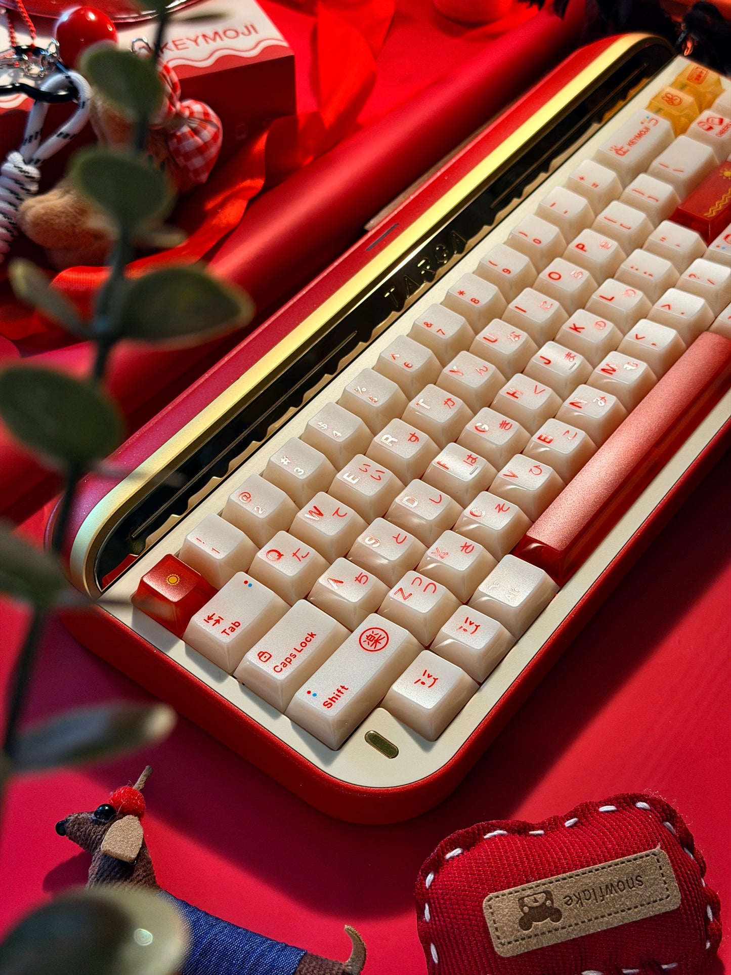 ONLY 1 Instock Prebuilt Aluminum Custom Mechanical Keyboard Targa65 Red Gold Set