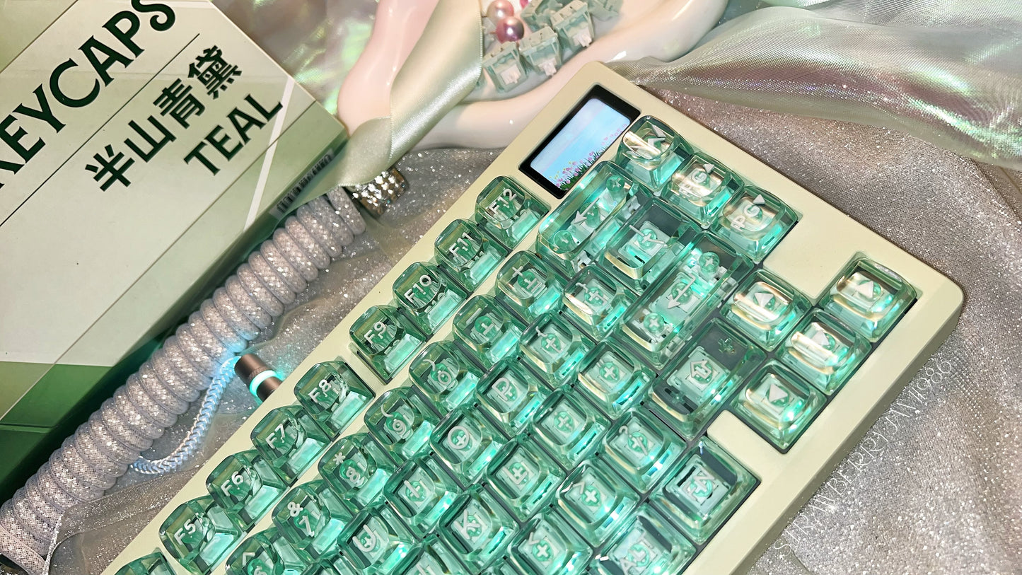 [only 1 Instock] Prebuilt ZOOM75 Green Aluminum Customized Mechanical Keyboard