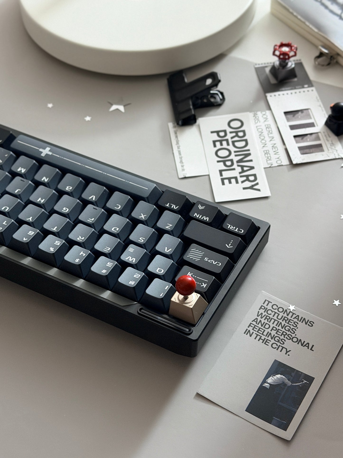 ONLY 1 Prebuilt Aluminum Custom Mechanical Keyboard Wuque Paper65 PRISM BLACK ➕ MCAPS Metal Keycap