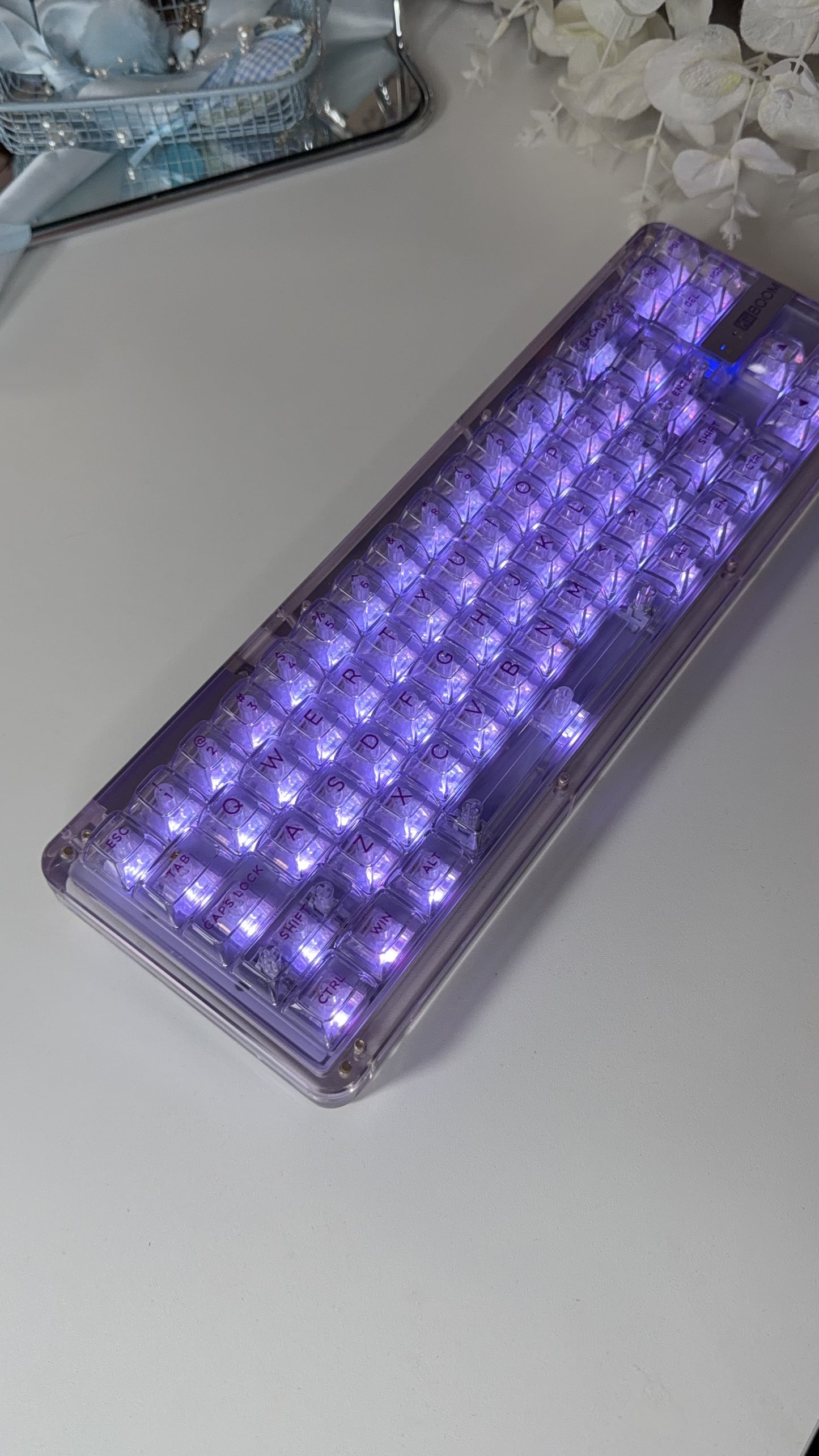 Unboxing For SALEs KiiBOOM Phantom 68 Purple Crystal Mechanical Keyboard + Taro Bobo Keycaps Alpha-A Set & Small Block