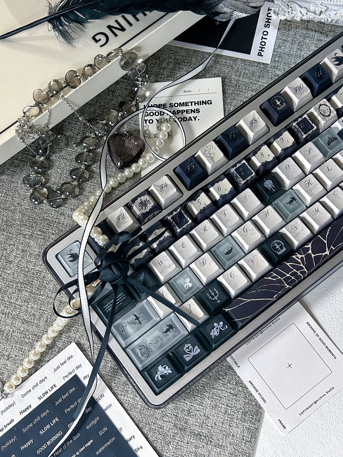 #0229 Dance of Ashes Black White Grey Keycap Designed By Miller