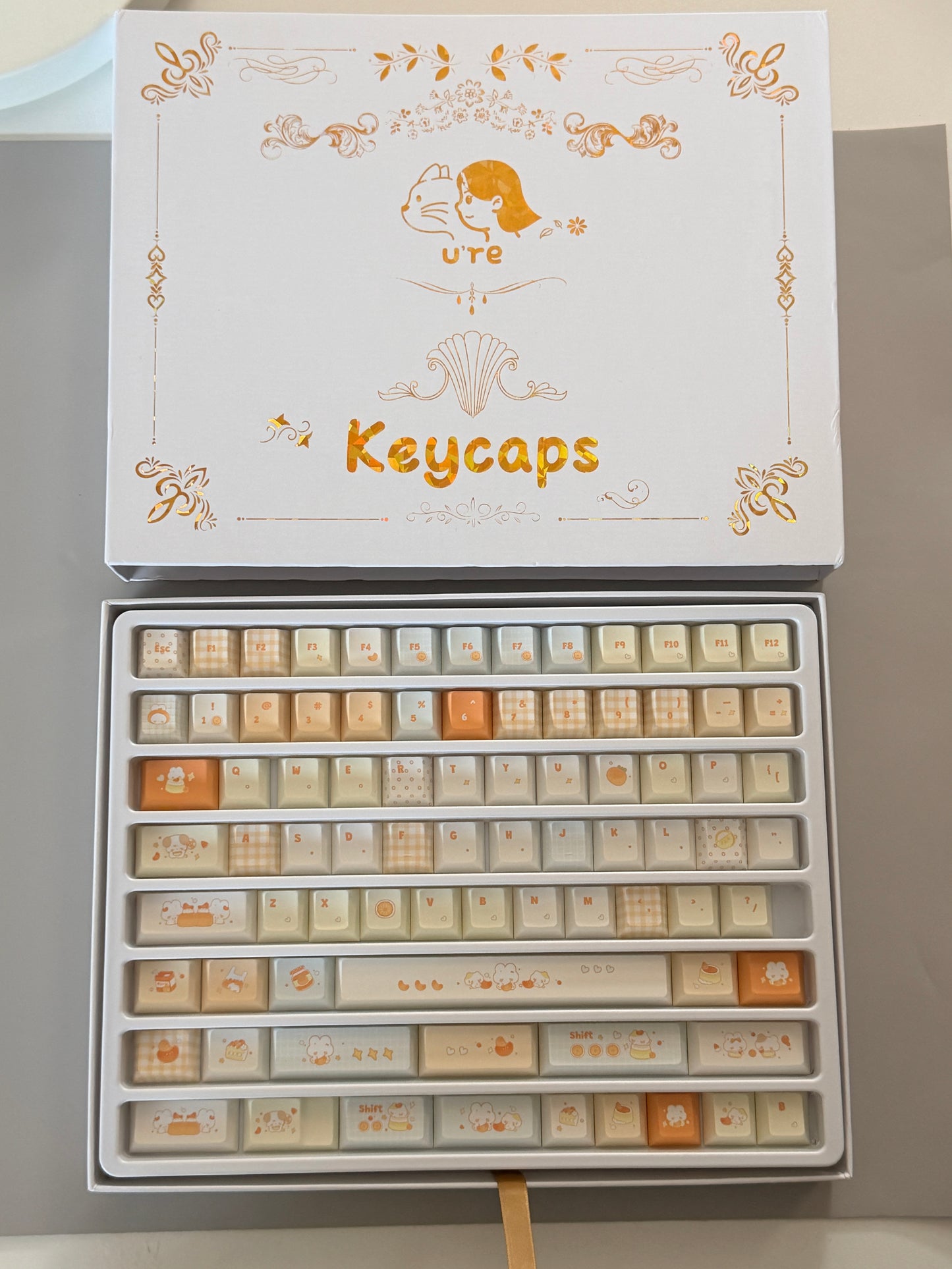 #0302 Orange Summer Dango Keycap Set | Cute Japanese-Inspired Pastel Food Keycaps