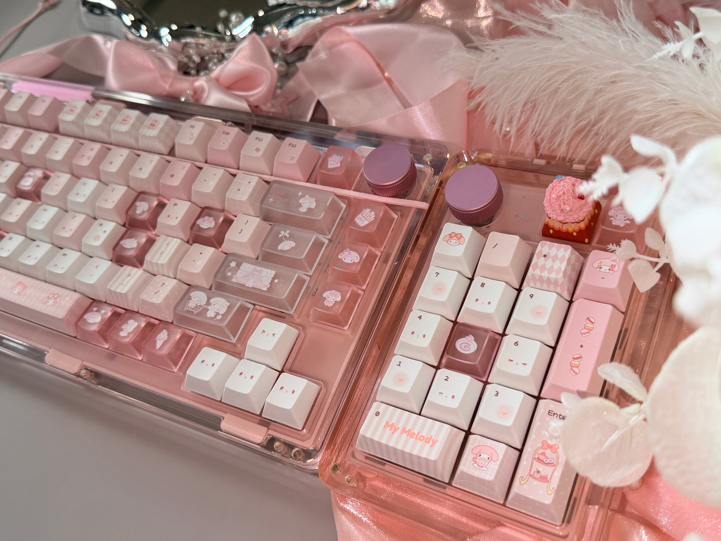 Unboxing Sample For Sales ONLY 1 Instock Pink KiiBOOM Phantom81V2 Mechanical Custom Keyboard ➕ Number PAD（including artisan keys）