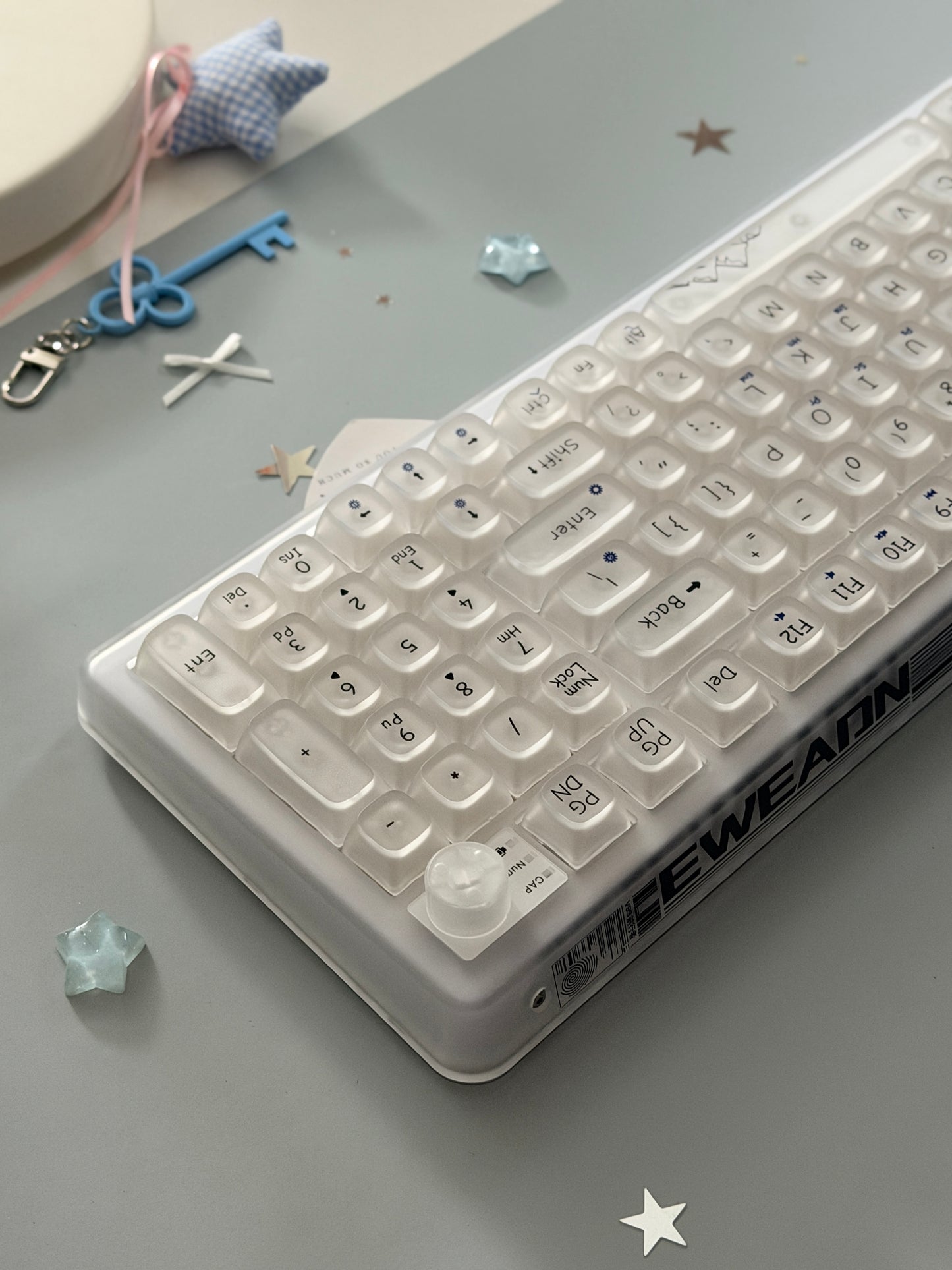 EWEADN V99 Wireless Transparent Mechanical Gaming Keyboard with RGB Backlight