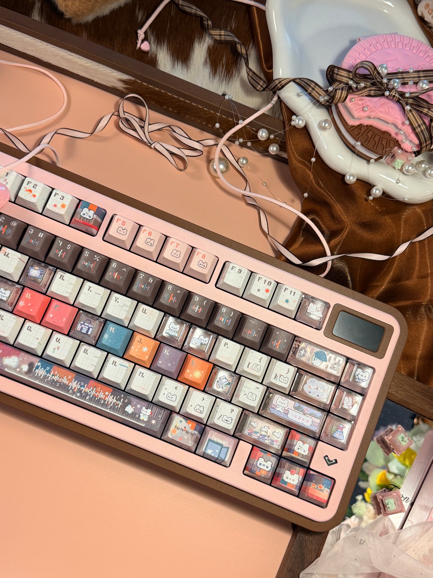 ONLY 1 Instock Prebuilt Aluminum Customized Mechanical Keyboard Rich75 Wireless Set （free wristrest and number pad included as gift）