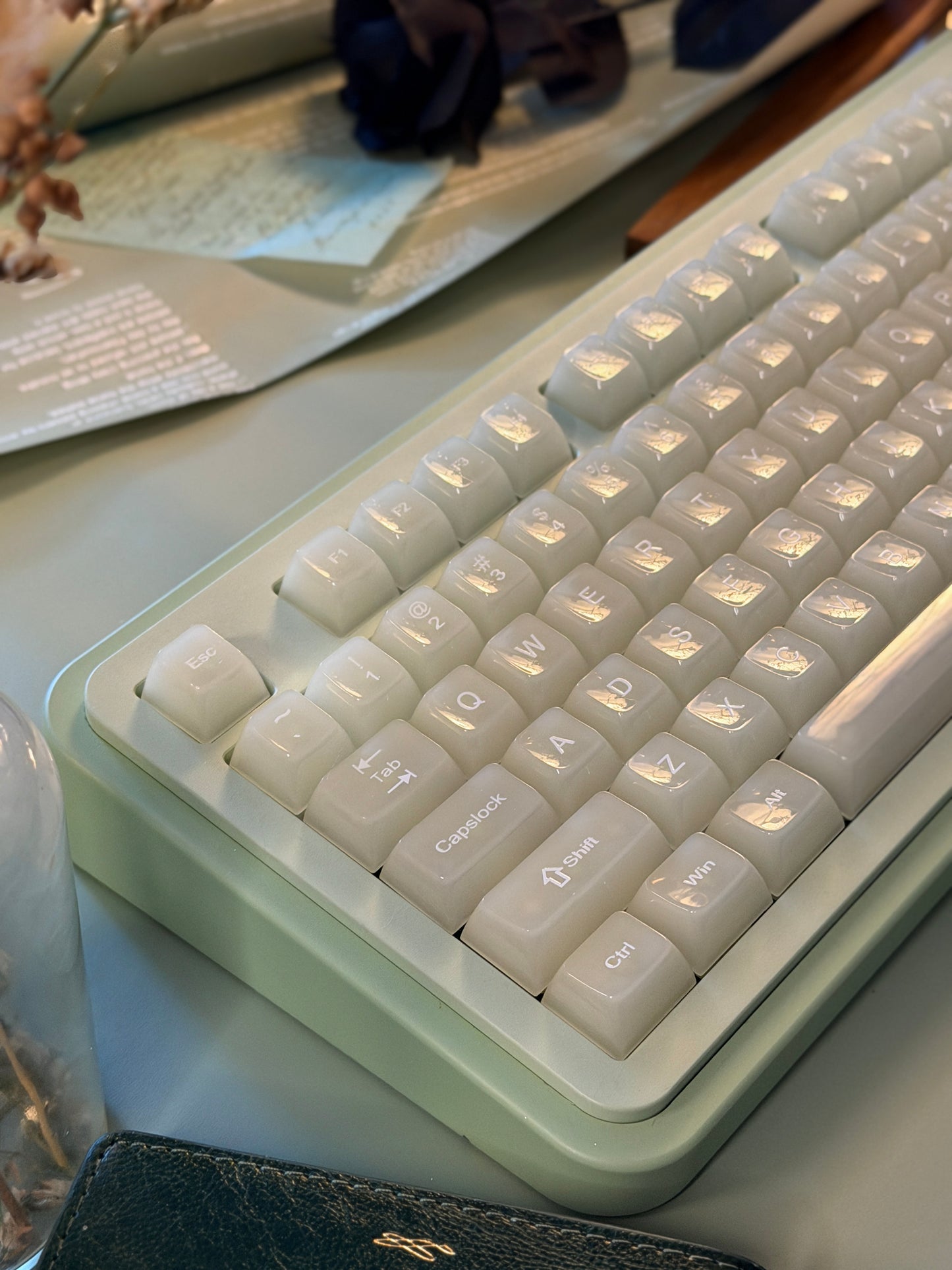 ONLY 1 Instock Prebuilt Aluminum Customized Mechanical Keyboard Rich98 Green Set