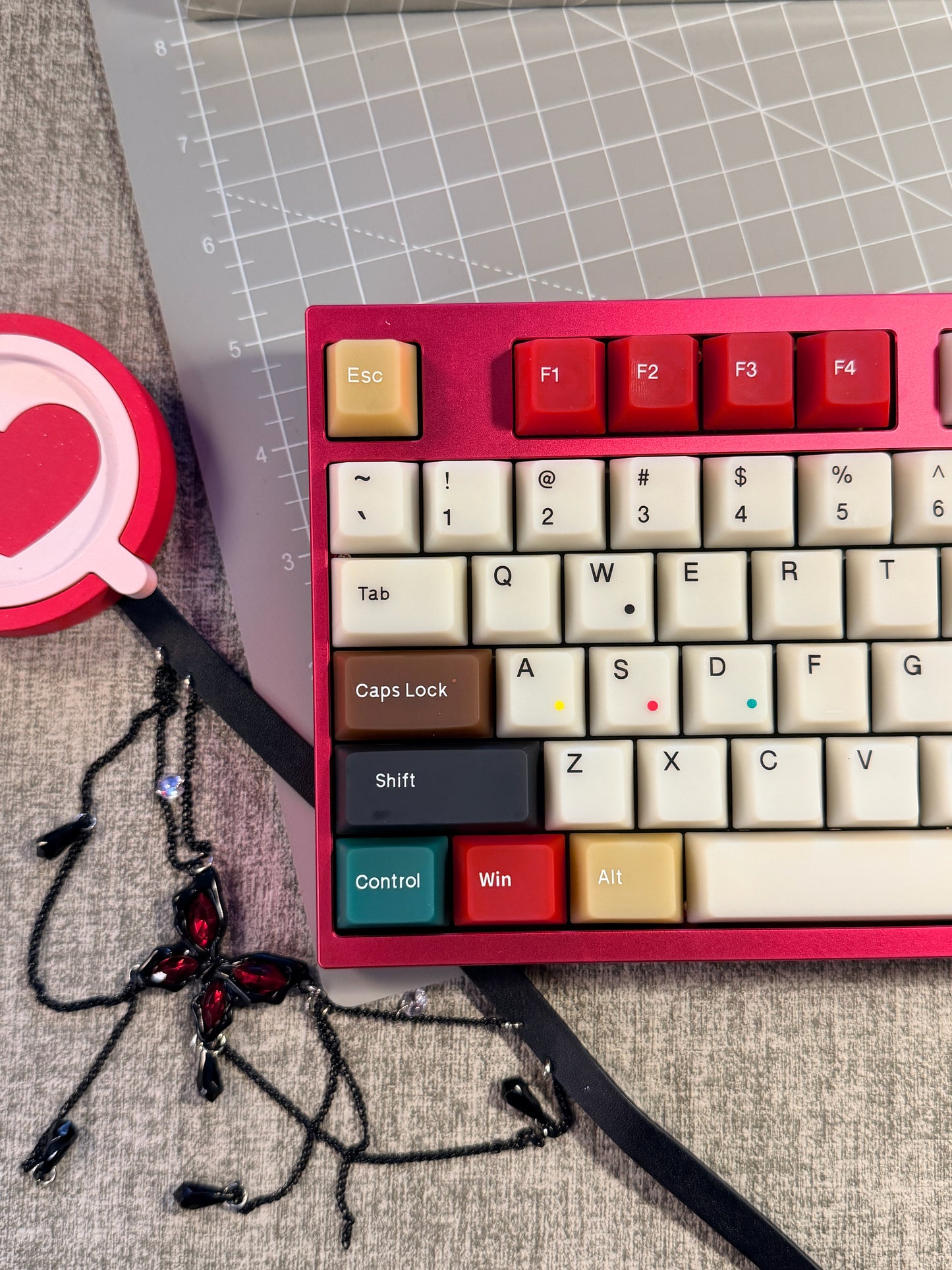 Preorder Prebuilt Aluminum Customized Mechanical Keyboard Neo80Cu Anodized Ruby Rose