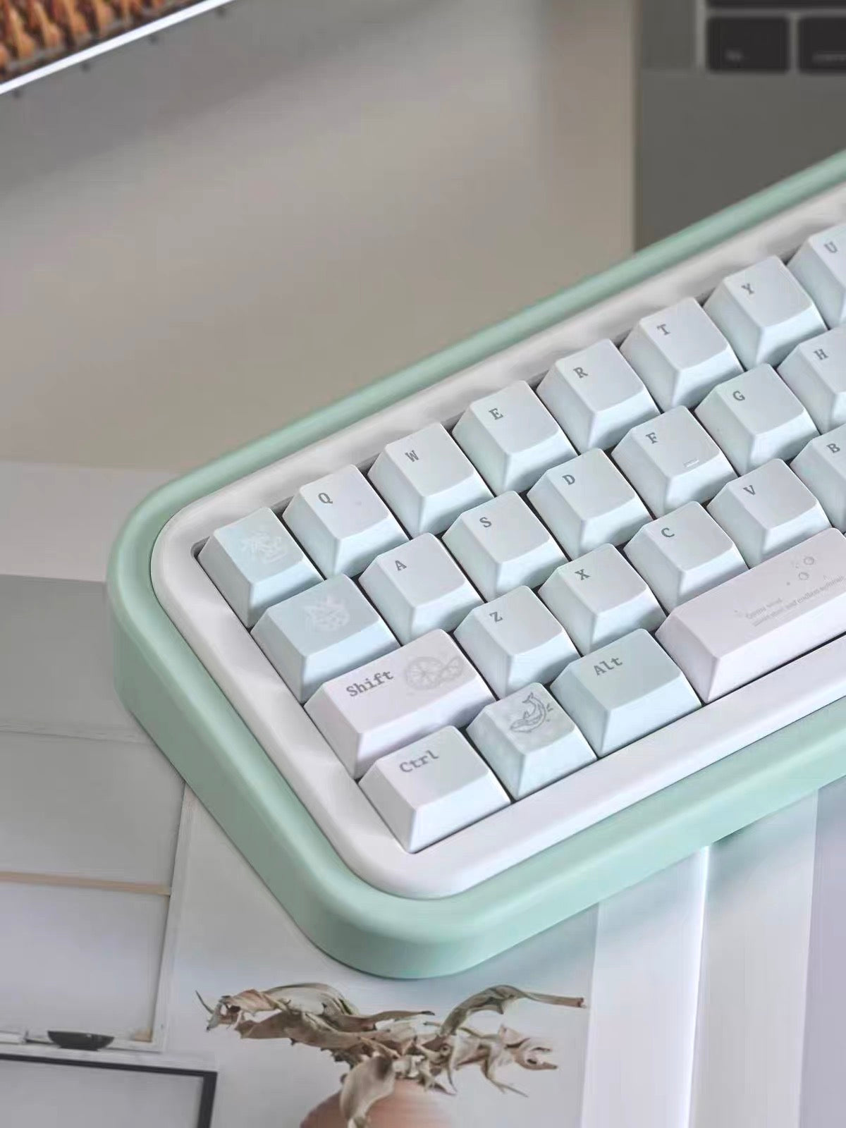 #0305 Ice Mint Jelly Keycaps | Pastel Blue Mint Mechanical Keyboard Keycaps
