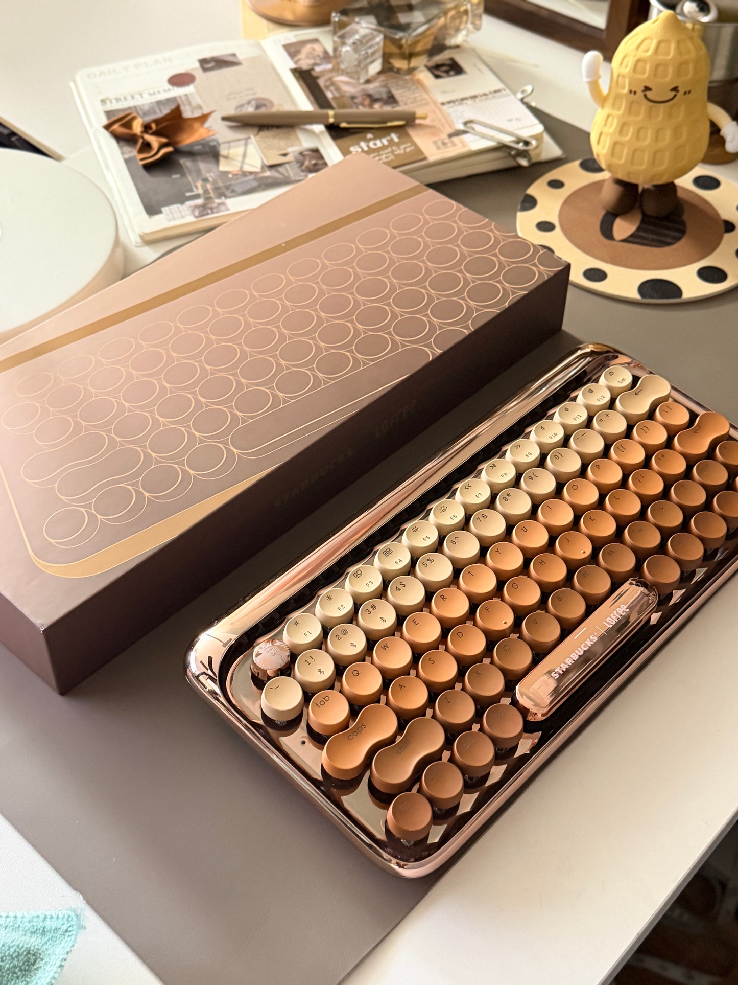 Lofree DOT Coffee Theme Mechanical Keyboard Set For Windows/Mac Tablet Office Bluetooth