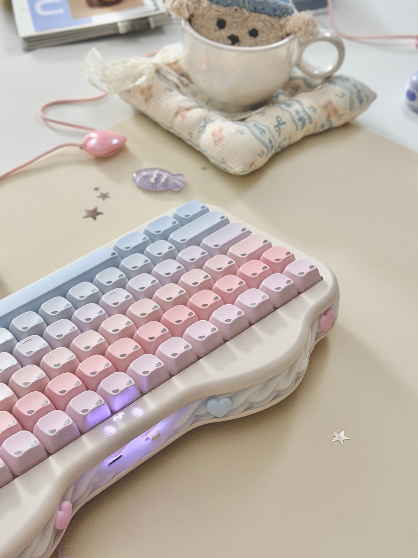 Unboxing Clearance ONLY 1 Instock YUNZII C75 Cake Meow Wireless Mechanical Keyboard ➕ XVX Lumicat MAO Keycap Set