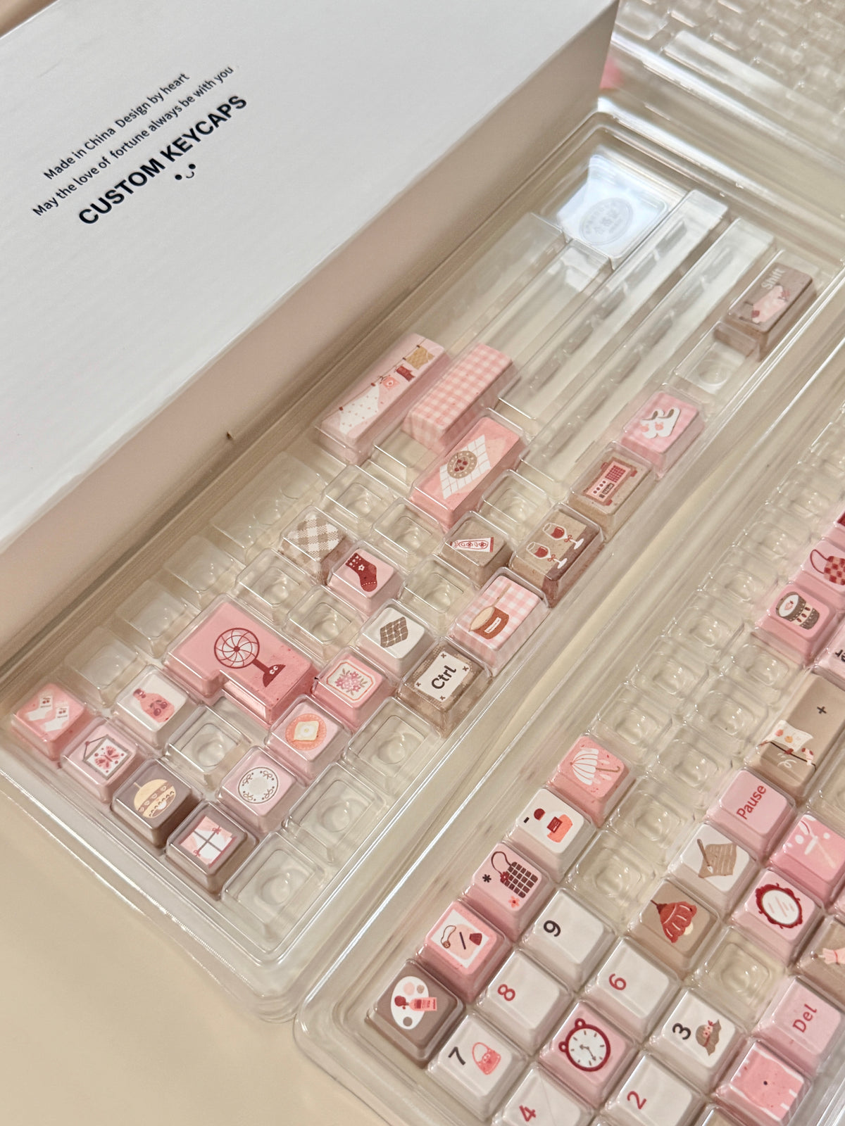 #0313 Sweet Home Strawberry Milk Café Keycaps – Kawaii Pink & Brown Dessert Theme Cute Custom Mechanical Keyboard Keycap Set