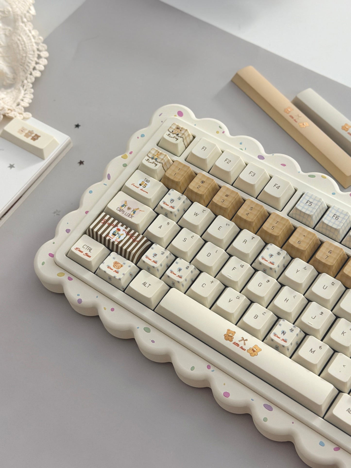 ONLY 1 Instock Prebuilt Aluminum Customized Mechanical Keyboard Cookies75 Cream Sugar Set