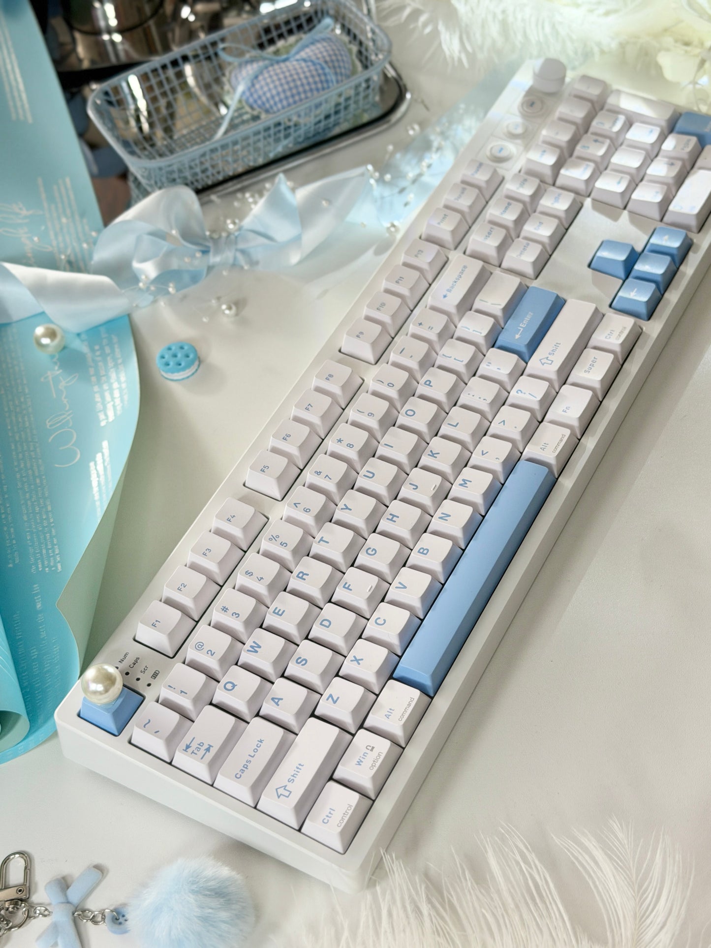 Unboxing For SALEs Mechlands Vibe108 Silent Switch Mechanical Keyboard White Blue