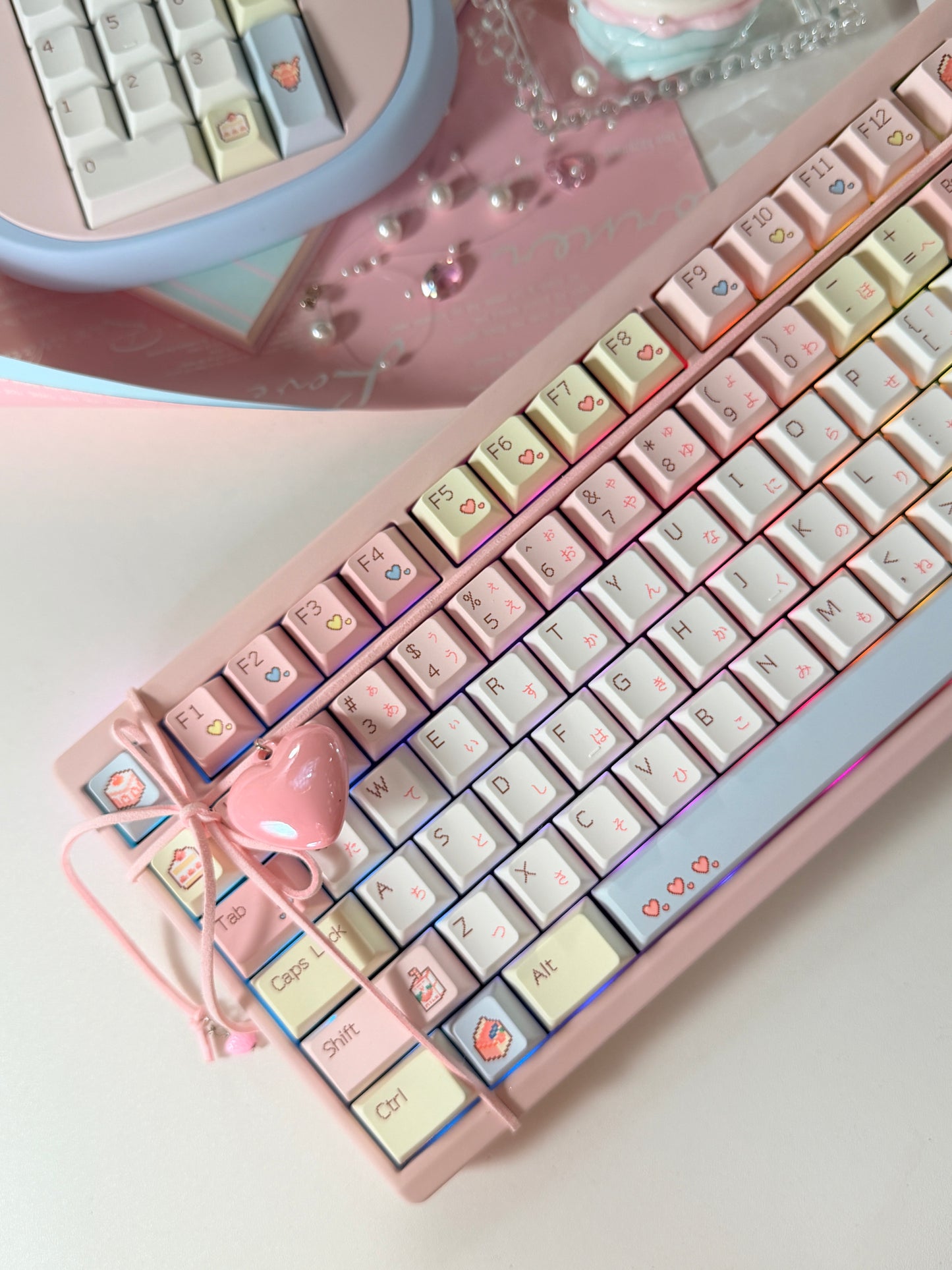 #0233 Pixel Cake Pastel Pink Keycap Set（not including keyboard）