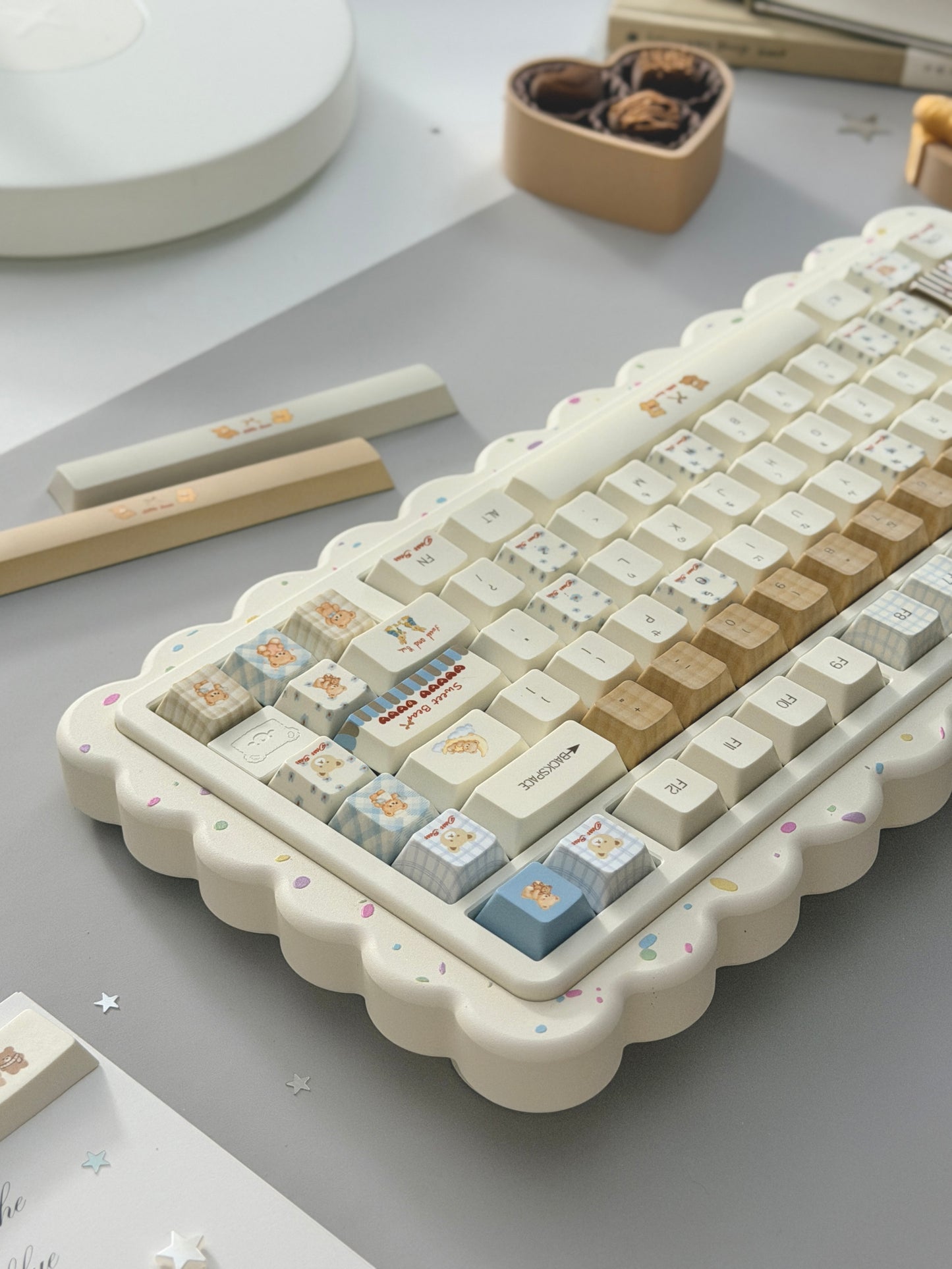 ONLY 1 Instock Prebuilt Aluminum Customized Mechanical Keyboard Cookies75 Cream Sugar Set