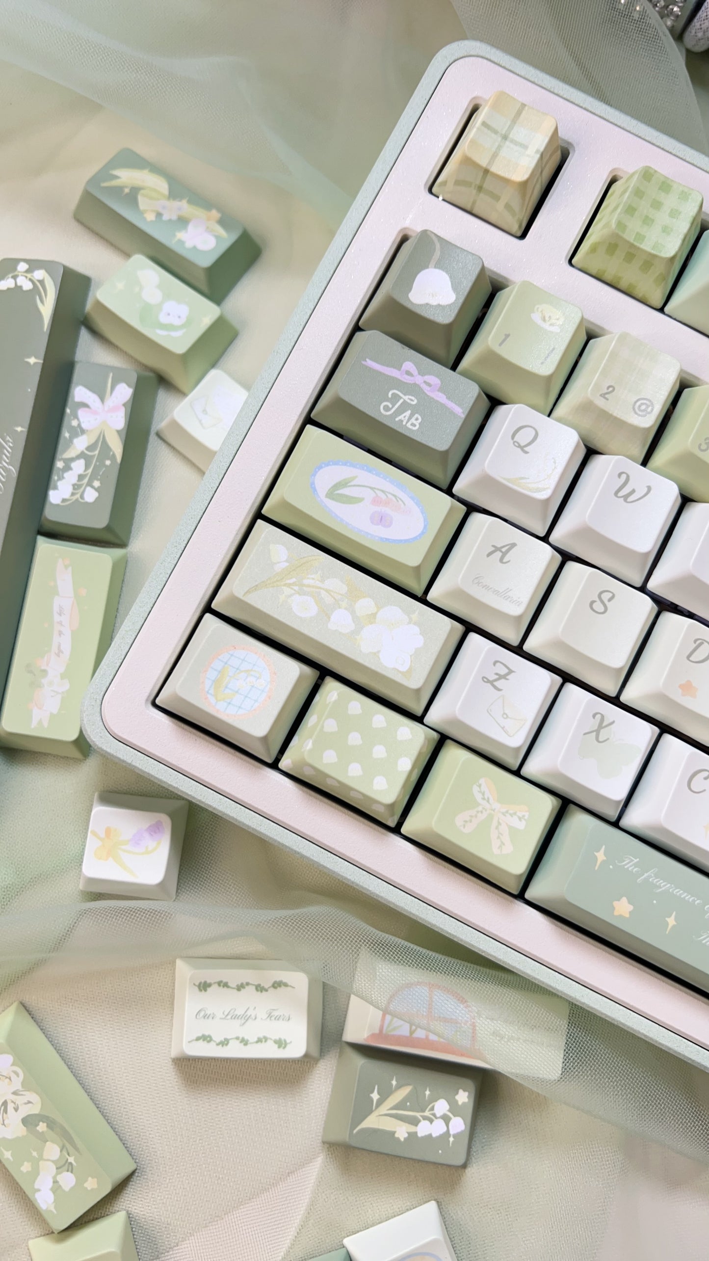 PREORDER Prebuild Tn75 Pastel Green Beige Aluminum Customized Mechanical Keyboard