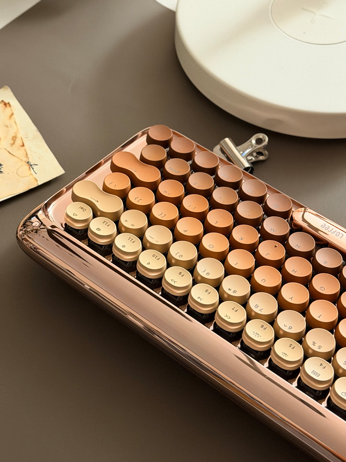 Lofree DOT Coffee Theme Mechanical Keyboard Set For Windows/Mac Tablet Office Bluetooth