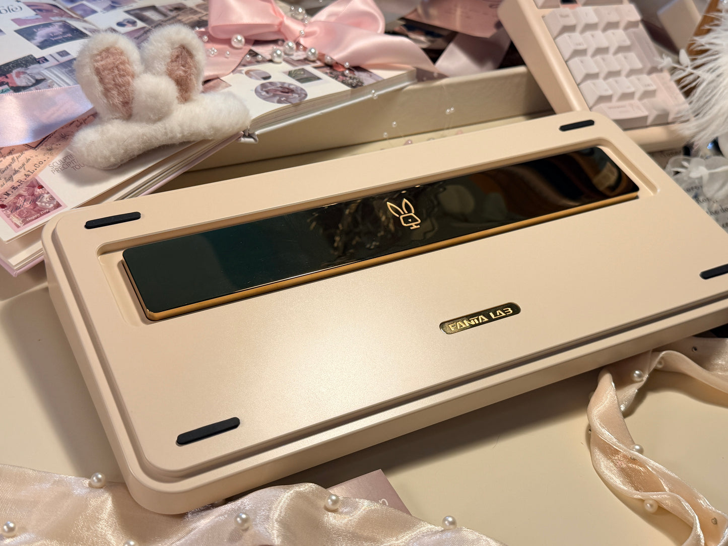 Preorder Prebuilt Aluminum Customized Mechanical Keyboard Rich75 Cream Beige Set（free number pad）