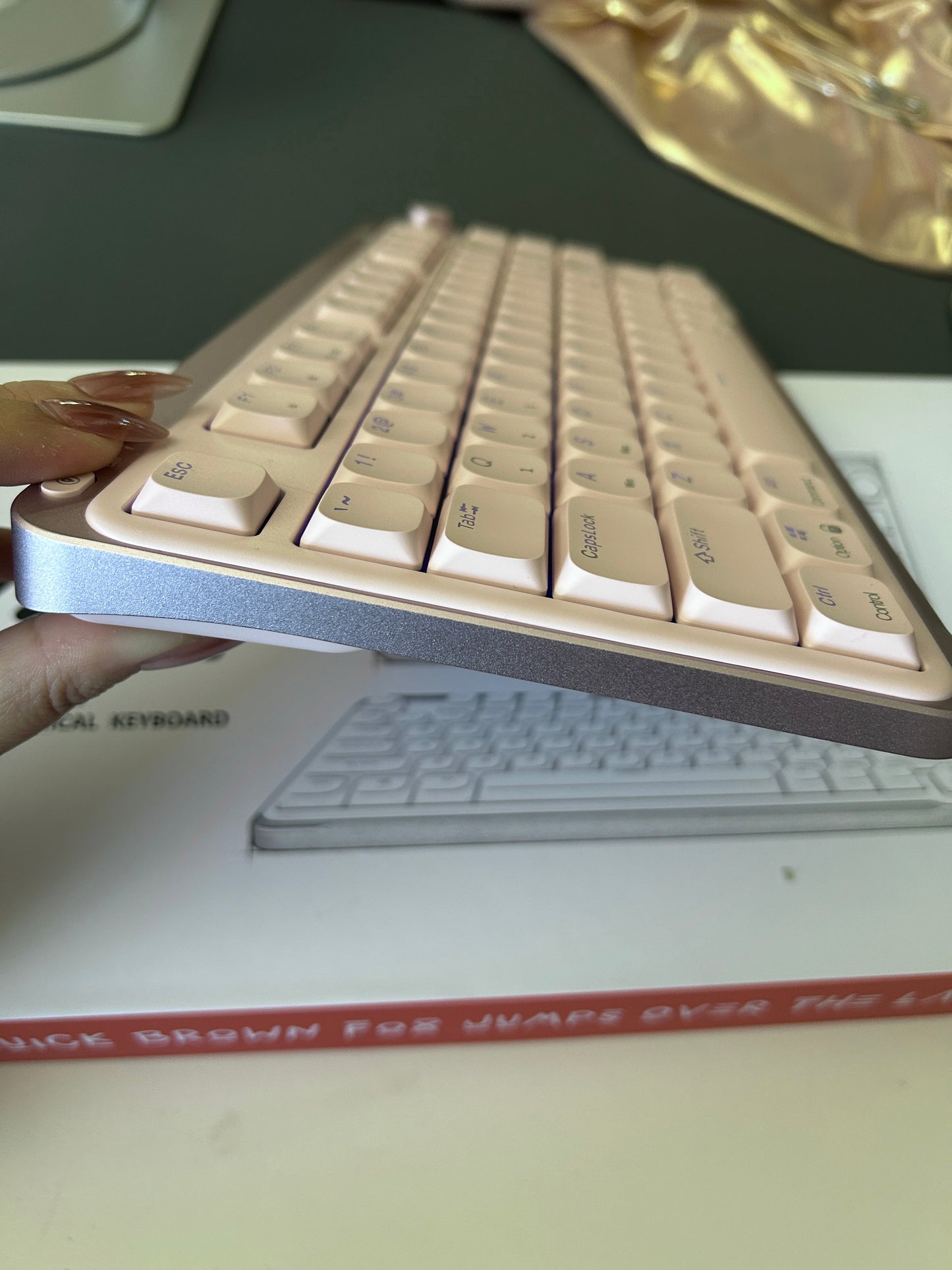 Unboxing Clearance ONLY 1 Instock Kzzi I75 Anodized Pink Low-Profile Wireless Keyboard