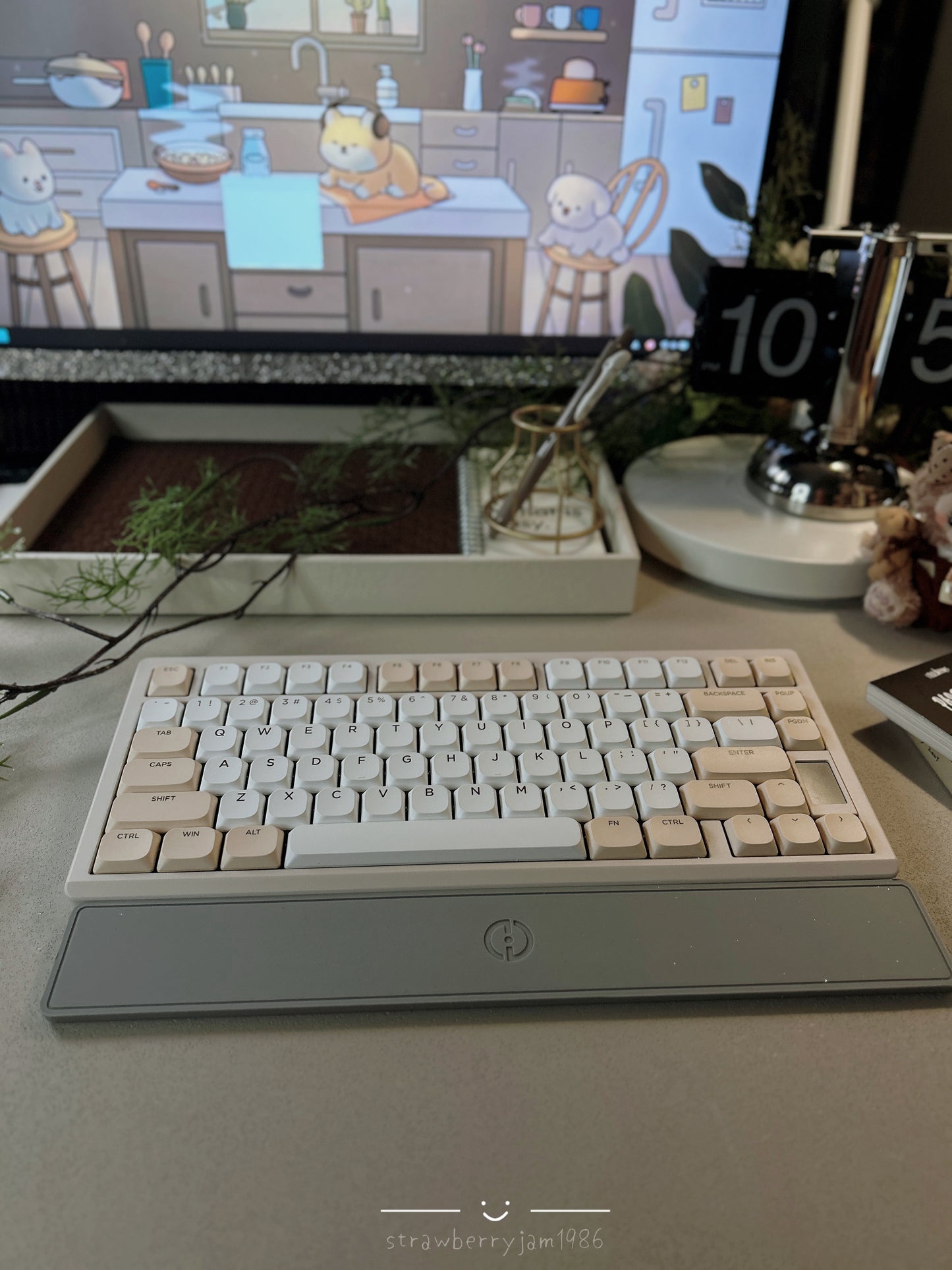 Unboxing Clearance ONLY 1 Instock Chilkey ND75 LP Wireless Gaming Keyboard with LCD Screen Silver Beige