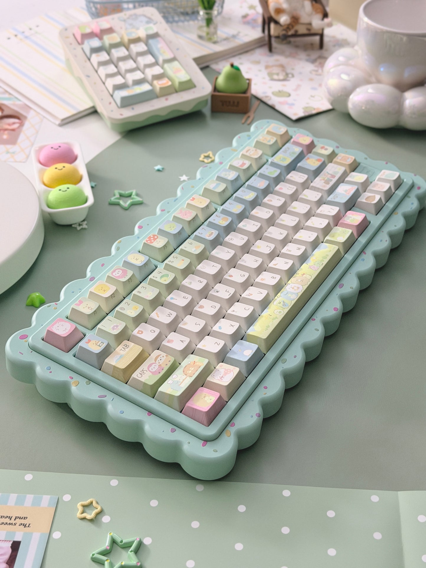 #0281 Sumikko Gurashi Cute Little Creature Pale Yellow-green Keycap Cherry Profile